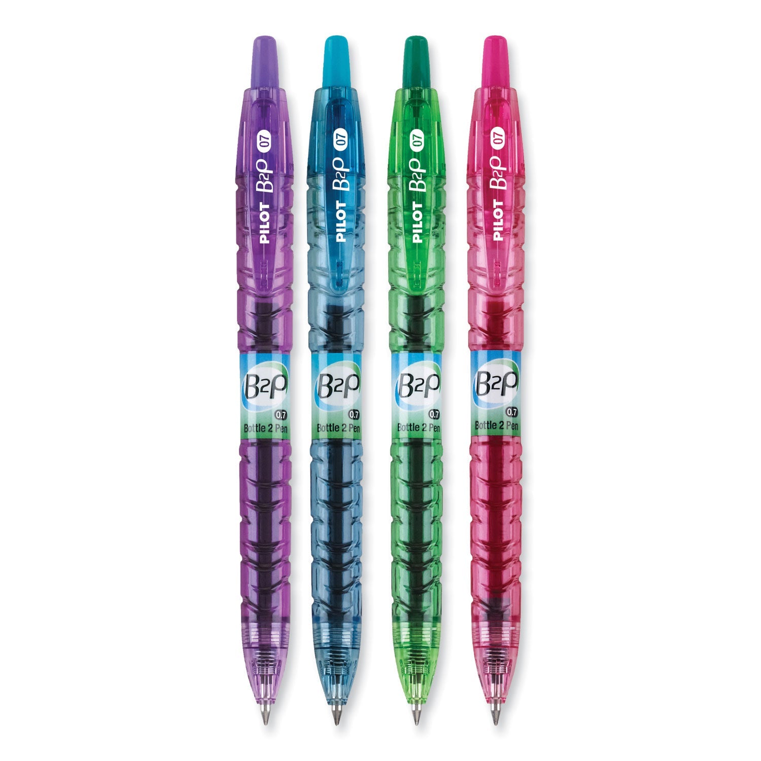 Pilot® B2p Bottle-2-Pen Recycled Gel Pen, Retractable, Fine 0.7 Mm, Assorted Ink And Barrel Colors, 4/pack - Bloom Skins