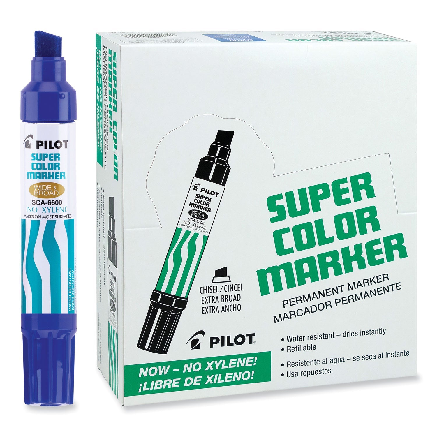 Pilot® Jumbo Refillable Permanent Marker, Broad Chisel Tip, Blue - Bloom Skins