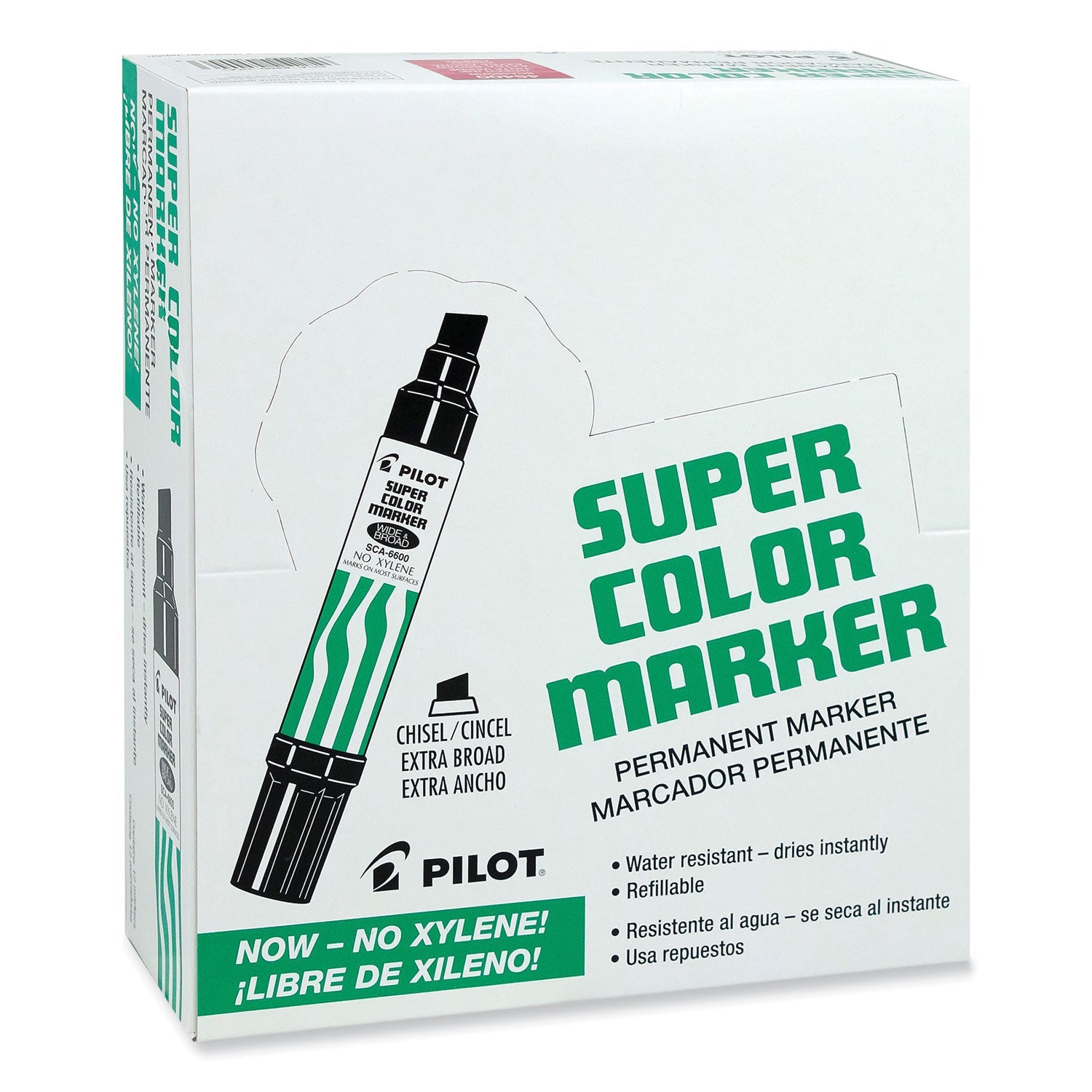 Pilot® Jumbo Refillable Permanent Marker, Broad Chisel Tip, Red