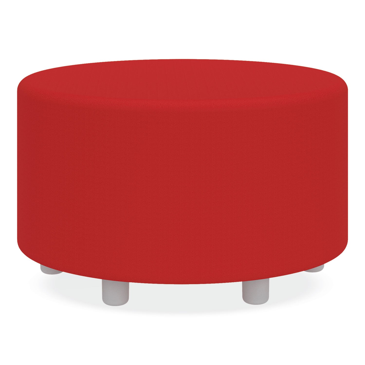 Safco® Learn 30" Cylinder Vinyl Ottoman, 30" x 30" x 18", Red