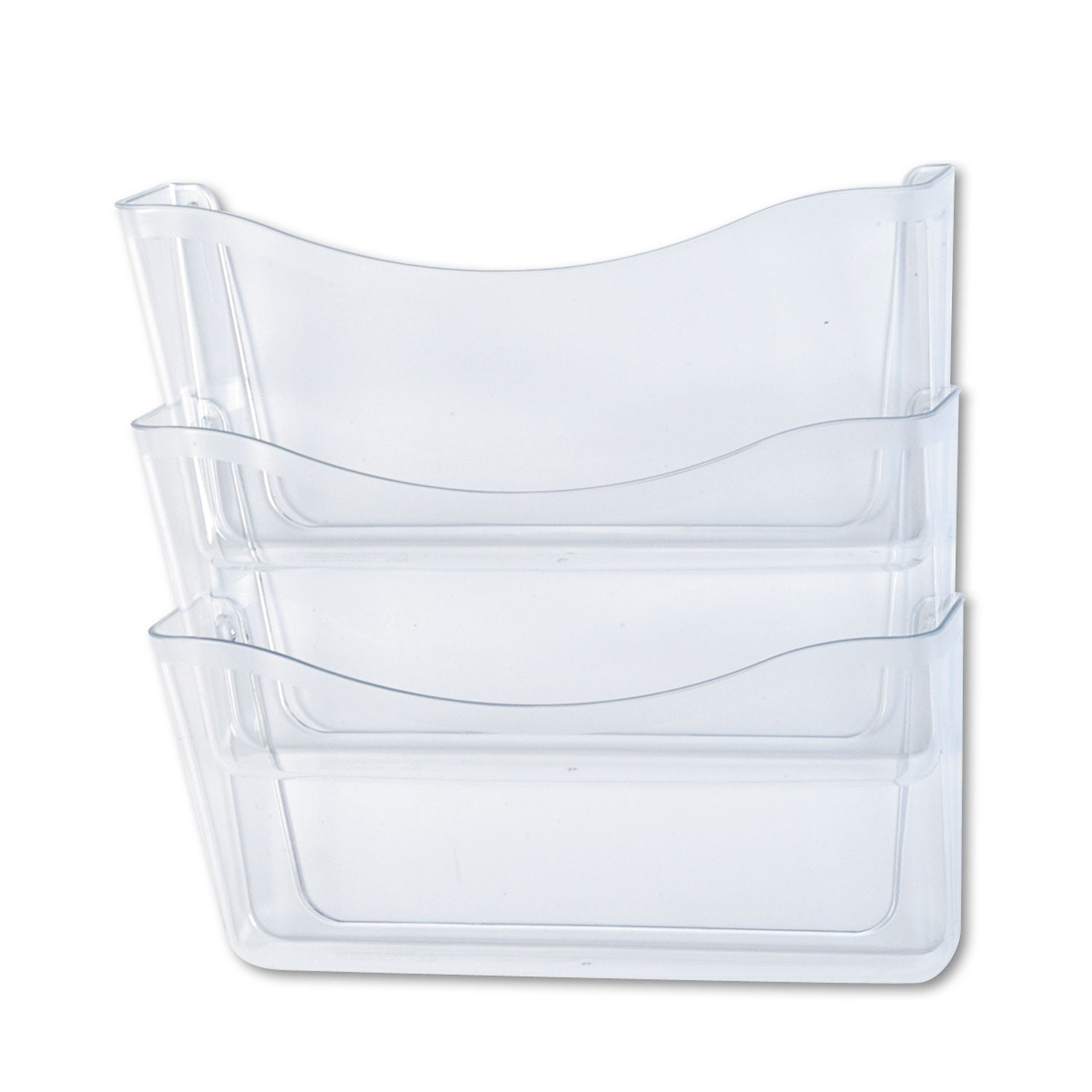 Rubbermaid® Unbreakable Wall Files, 3 Sections, A4/Letter Size, 13.75" x 3.13" x 29.38", Clear