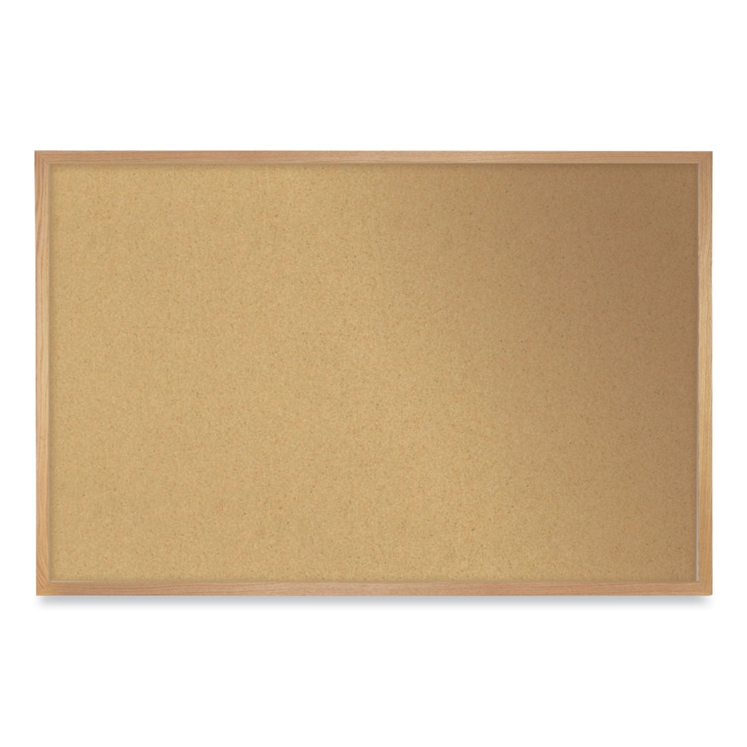 Ghent Natural Cork Bulletin Board with Wood Frame, 60.5" x 36.5", Tan Surface, Oak Finished Wood Frame - Bloom Skins