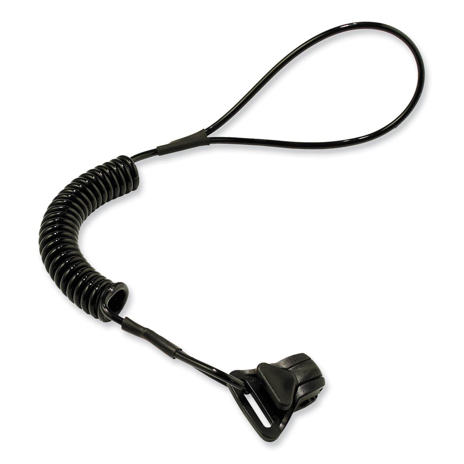Coiled Lanyard with Clamp | Squids 3158 2lb Black
