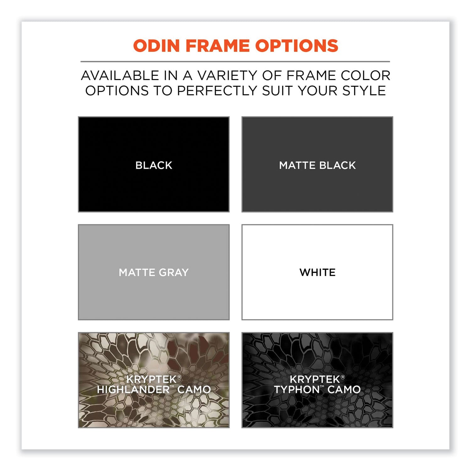 ergodyne® Skullerz Odin Safety Glasses, Kryptek Typhon Nylon Impact Frame, Polarized Copper Polycarbonate Lens