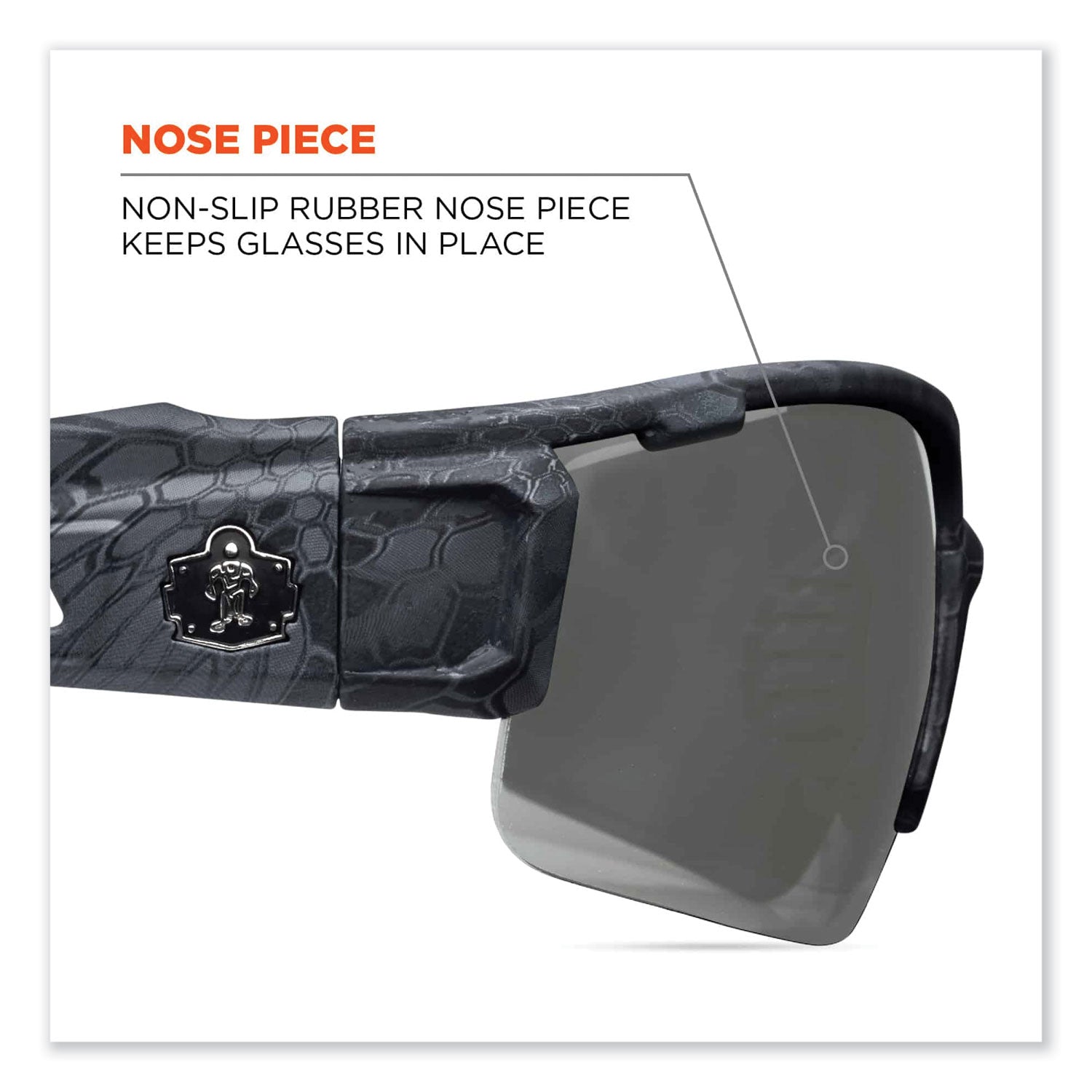 ergodyne® Skullerz Dagr Safety Glasses, Kryptek Highlander Nylon Impact Frame, Smoke Polycarbonate Lens