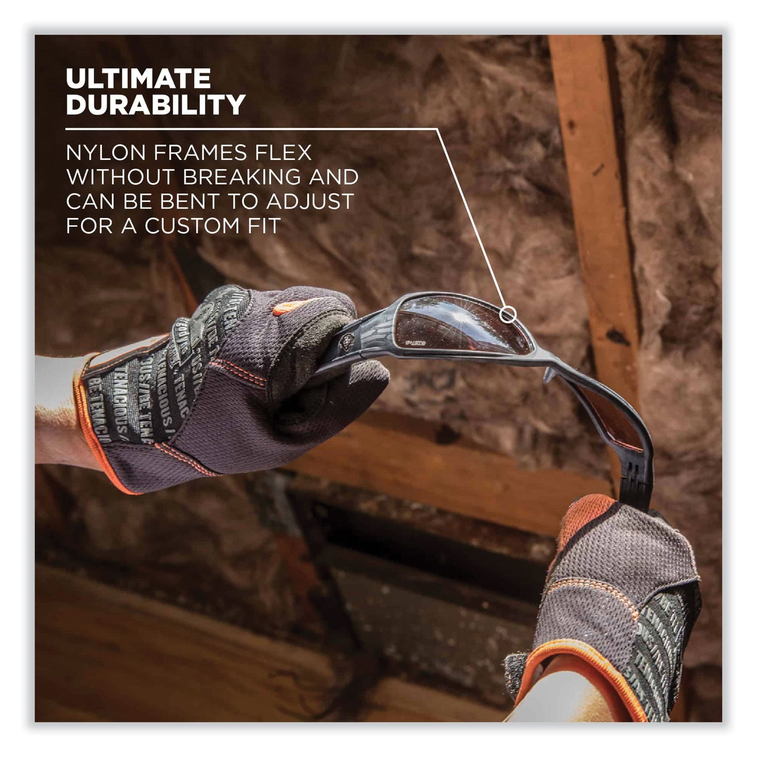 ergodyne® Skullerz Dagr Safety Glasses, Kryptek Highlander Nylon Impact Frame, Smoke Polycarbonate Lens