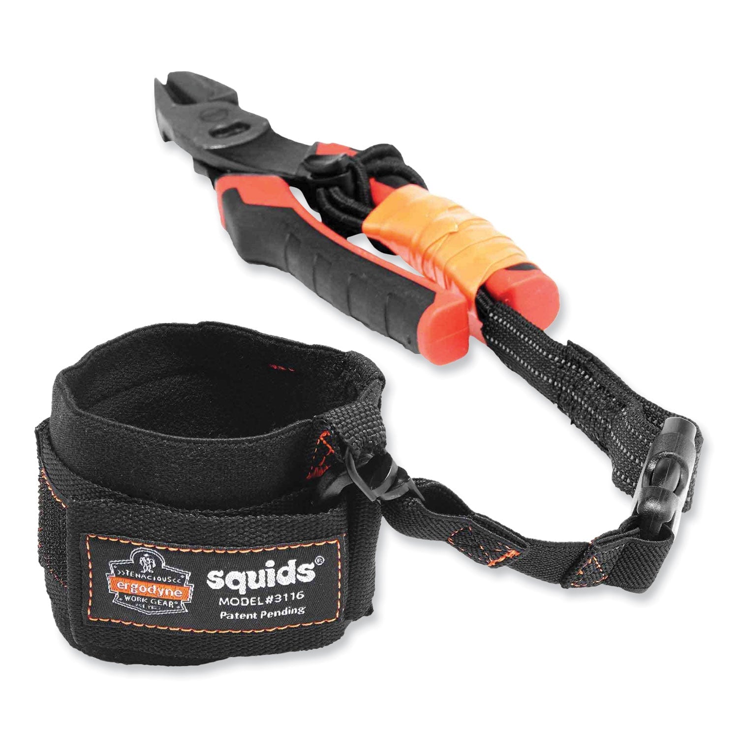 ergodyne® Squids 3116 Pull-On Wrist Lanyard with Buckle, 3 lb Max Working Capacity, 7.5" Long, Black