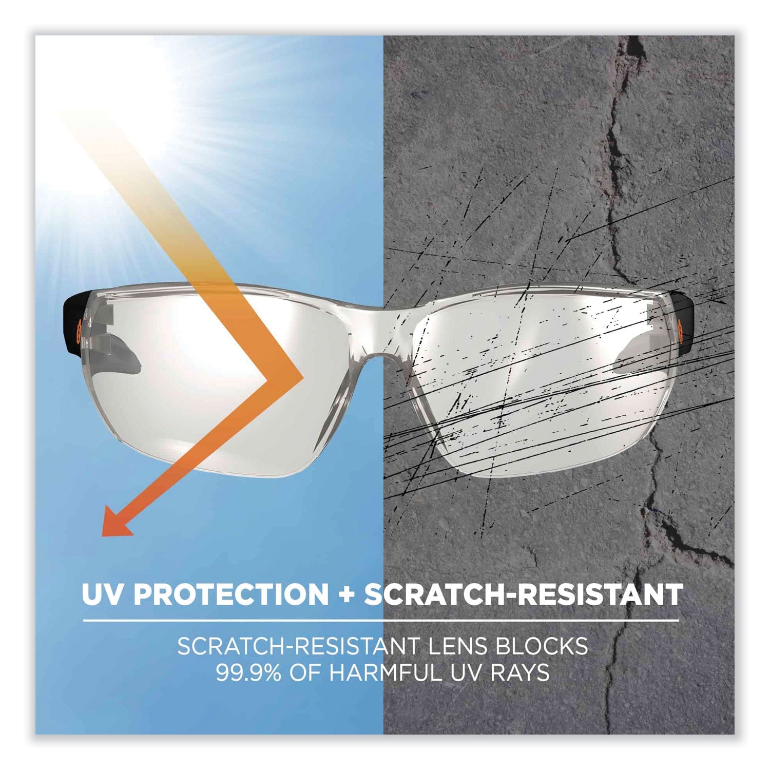 ergodyne® Skullerz Vali Frameless Safety Glasses, Black Nylon Impact Frame, Indoor/Outdoor Polycarbonate Lens - Bloom Skins