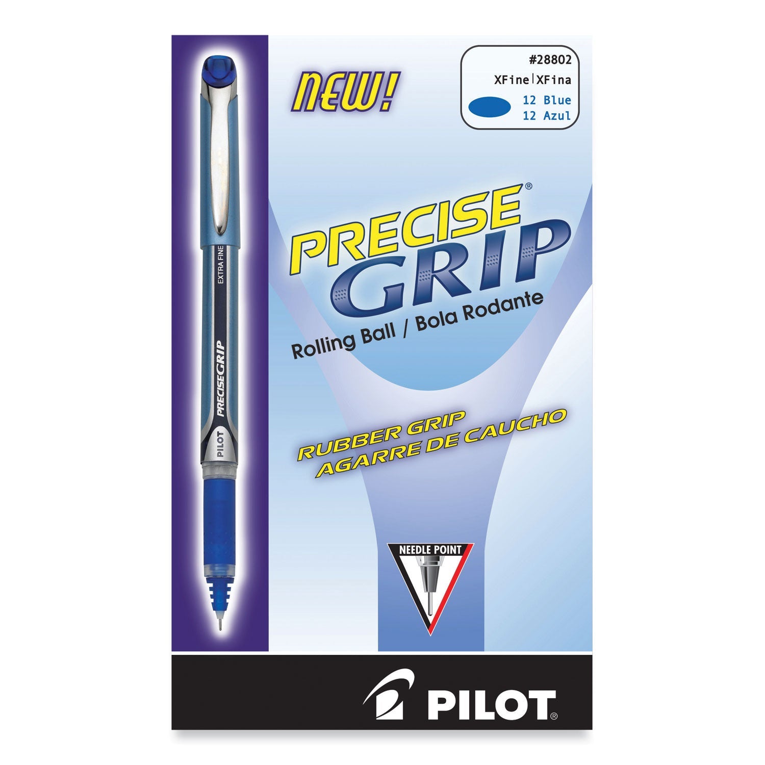 Pilot® Precise Grip Rollerball Pen, Stick, Extra-Fine 0.5 mm, Blue Ink, Blue Barrel