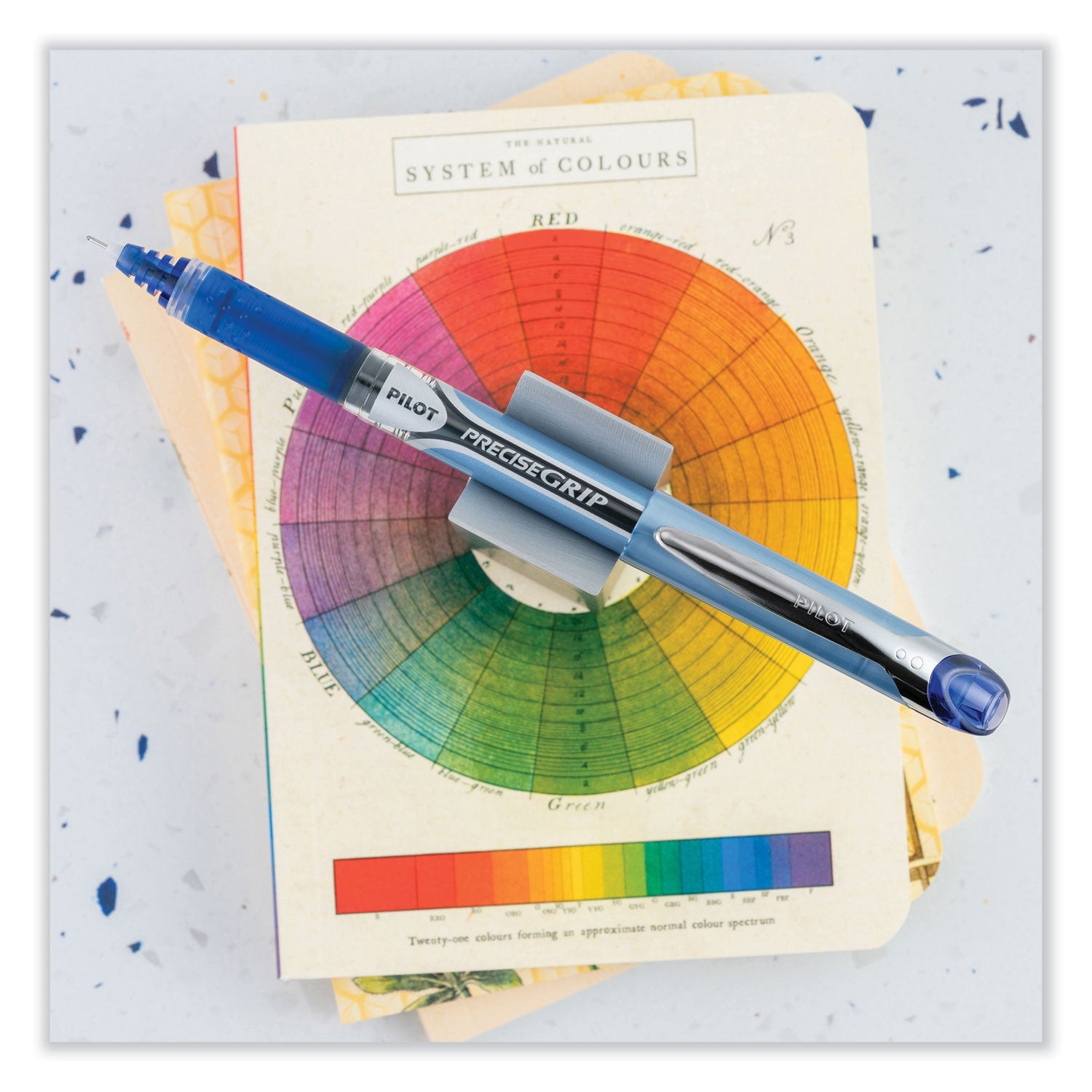 Pilot® Precise Grip Rollerball Pen, Stick, Extra-Fine 0.5 mm, Blue Ink, Blue Barrel