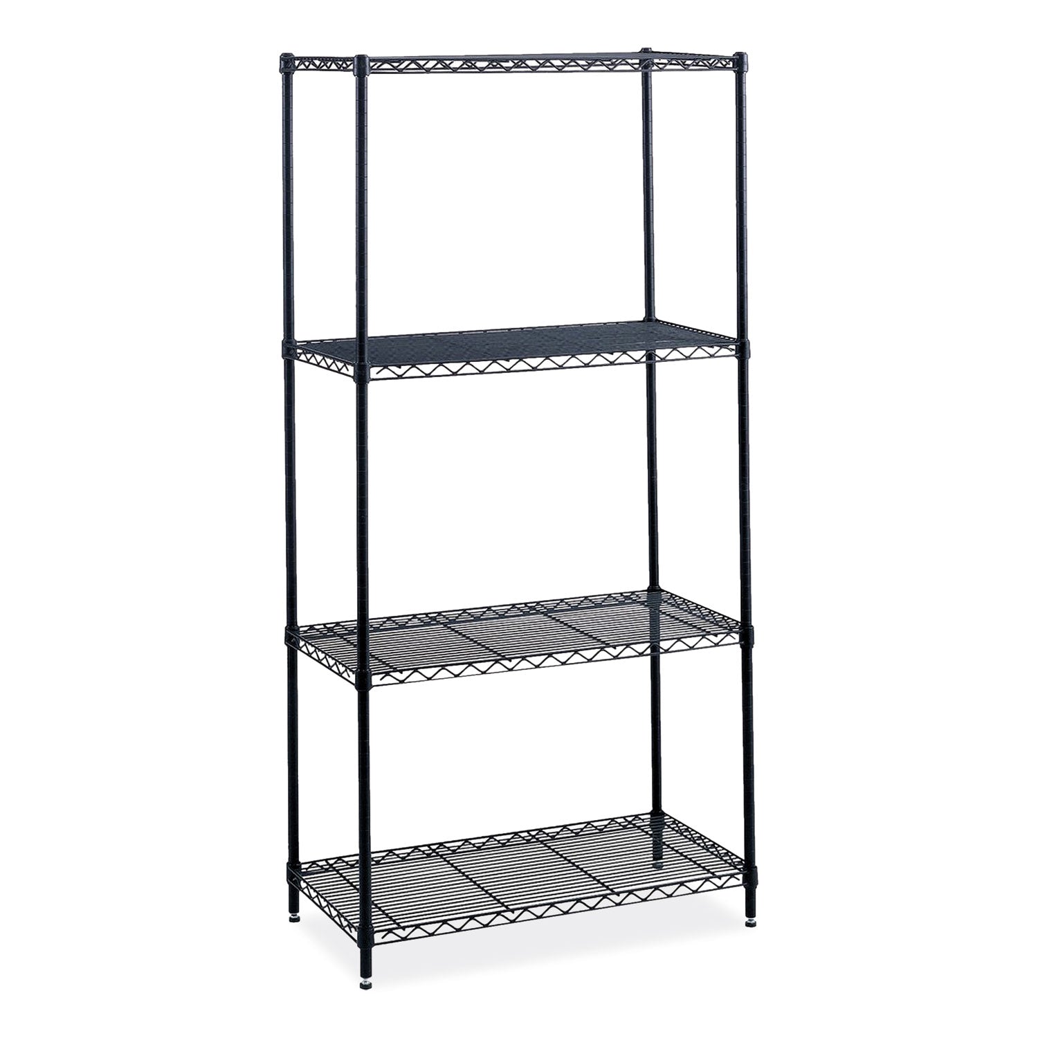 Safco Industrial Wire Shelving | Four-Shelf Black