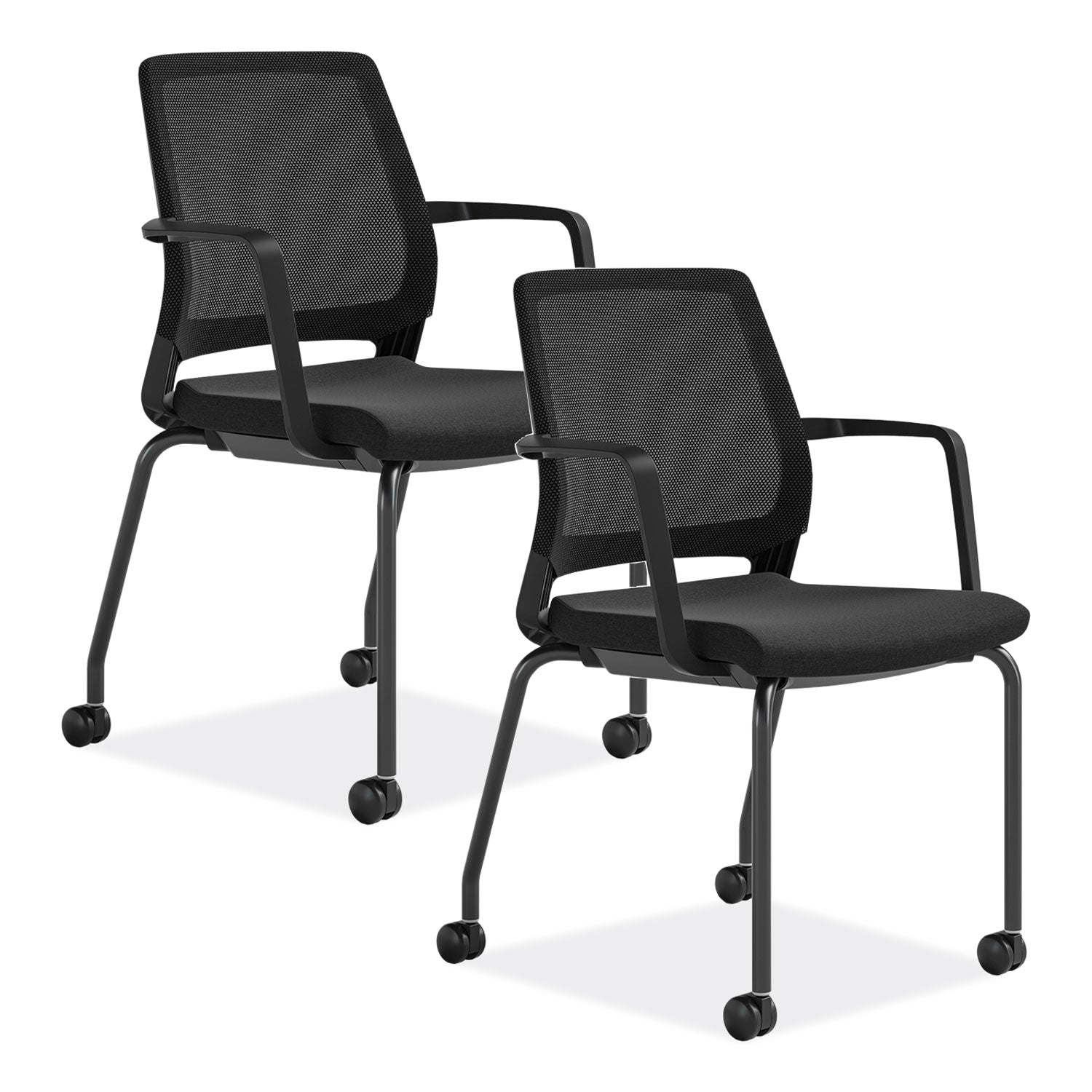 Safco® Medina Guest Chair, Supports Up to 275 lb, 18" Seat Height, Black Seat/Back/Base - Bloom Skins