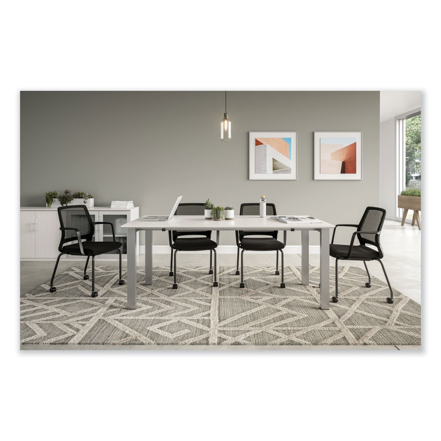 Safco® Medina Guest Chair, Supports Up to 275 lb, 18" Seat Height, Black Seat/Back/Base - Bloom Skins