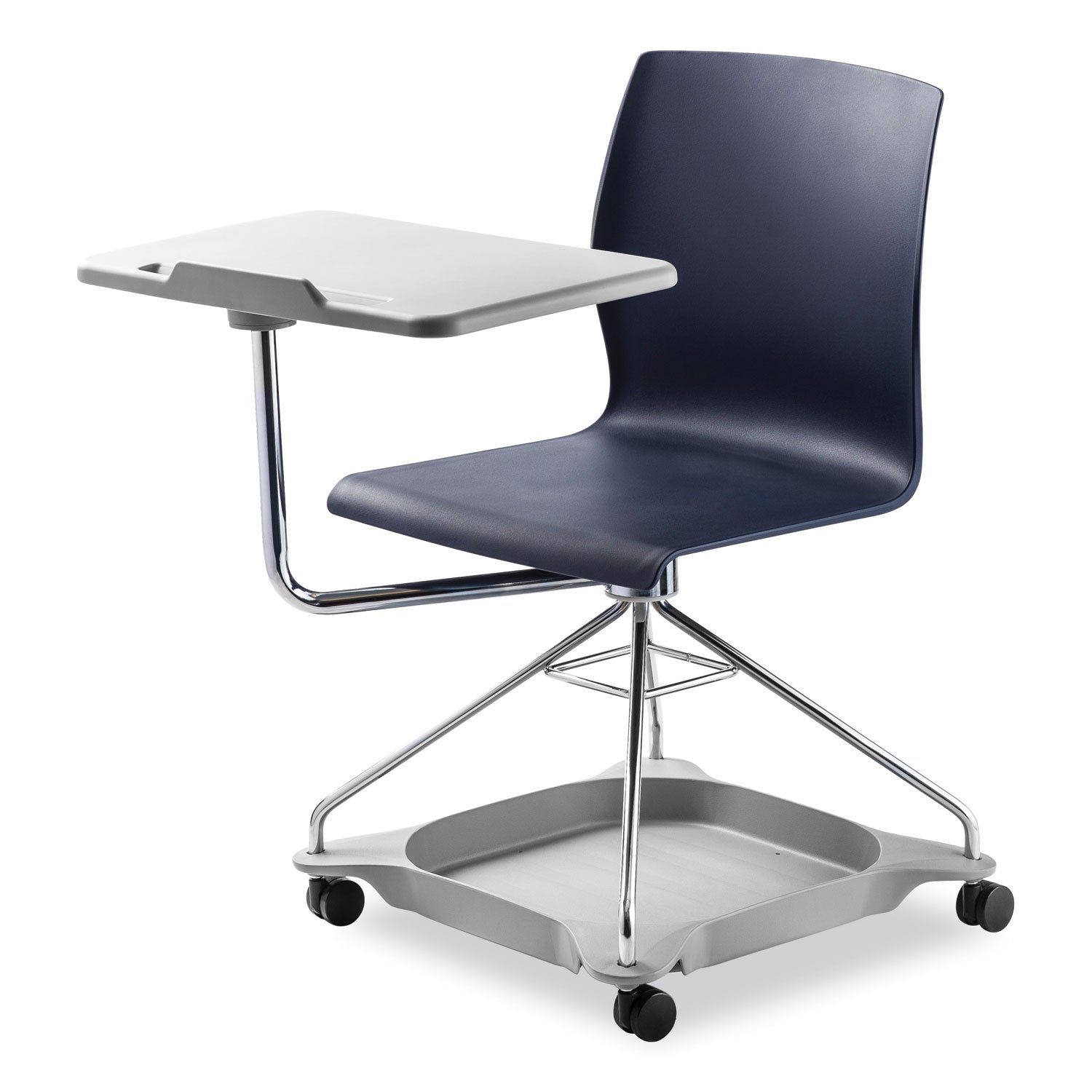 NPS® CoGo Mobile Tablet Chair, Supports Up to 440 lb, 18.75" Seat Height, Blue Seat, Blue Back, Chrome Frame - Bloom Skins