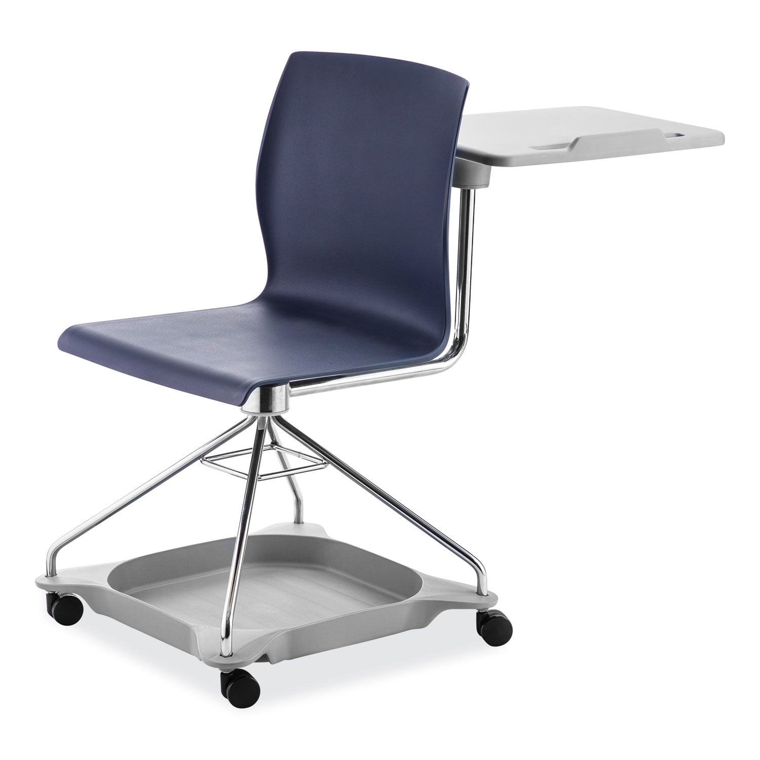 NPS® CoGo Mobile Tablet Chair, Supports Up to 440 lb, 18.75" Seat Height, Blue Seat, Blue Back, Chrome Frame - Bloom Skins