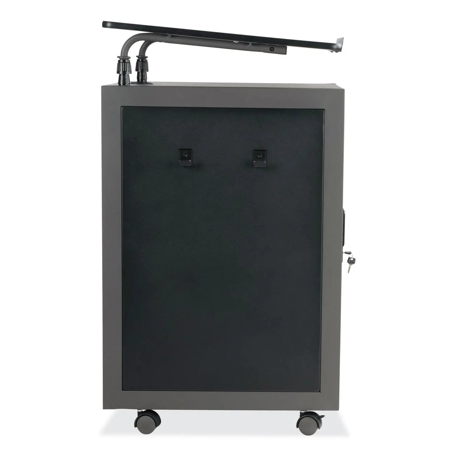 Oklahoma Sound® Teacher's WorkPod Lectern, 20 x 24 x 41, Charcoal Slate/Black