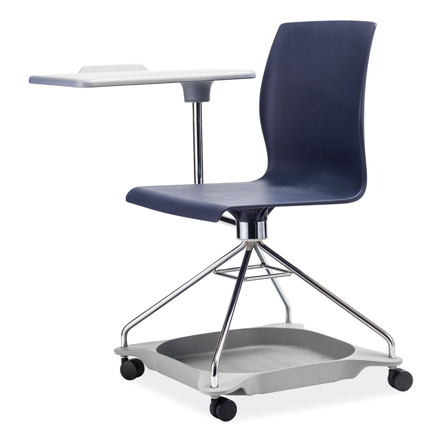 NPS® CoGo Mobile Tablet Chair, Supports Up to 440 lb, 18.75" Seat Height, Blue Seat, Blue Back, Chrome Frame - Bloom Skins