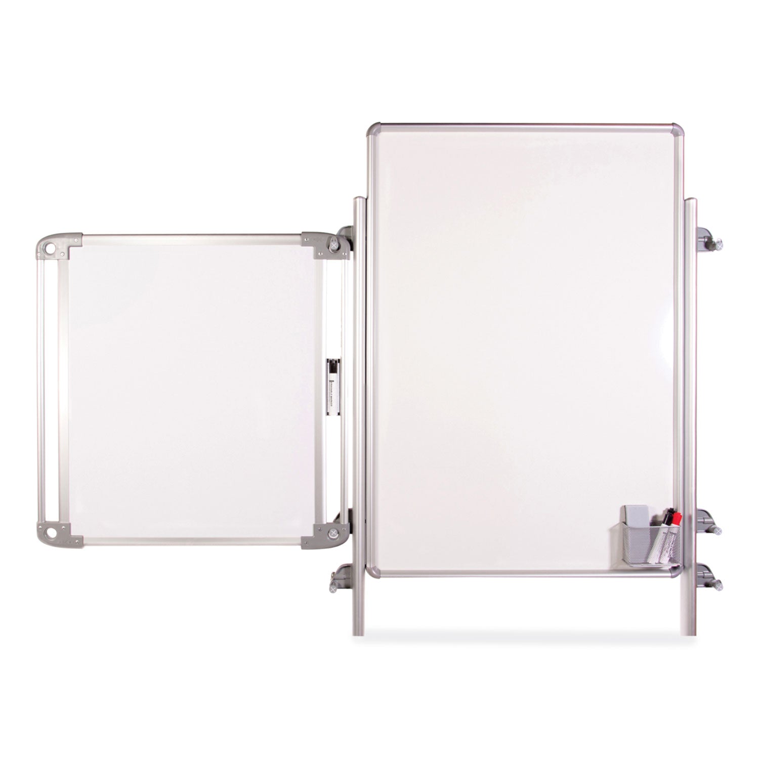 Ghent Nexus Easel Whiteboard, 32" x 76.13", White Surface, Satin Aluminum Frame