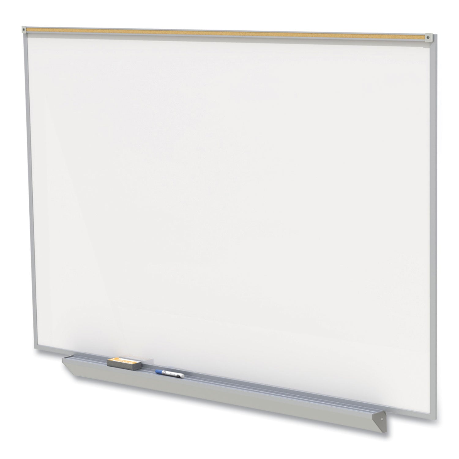 Ghent Proma Magnetic Porcelain Projection Whiteboard with Aluminum Frame, 72.5" x 48.5", White Surface, Satin Aluminum Frame - Bloom Skins