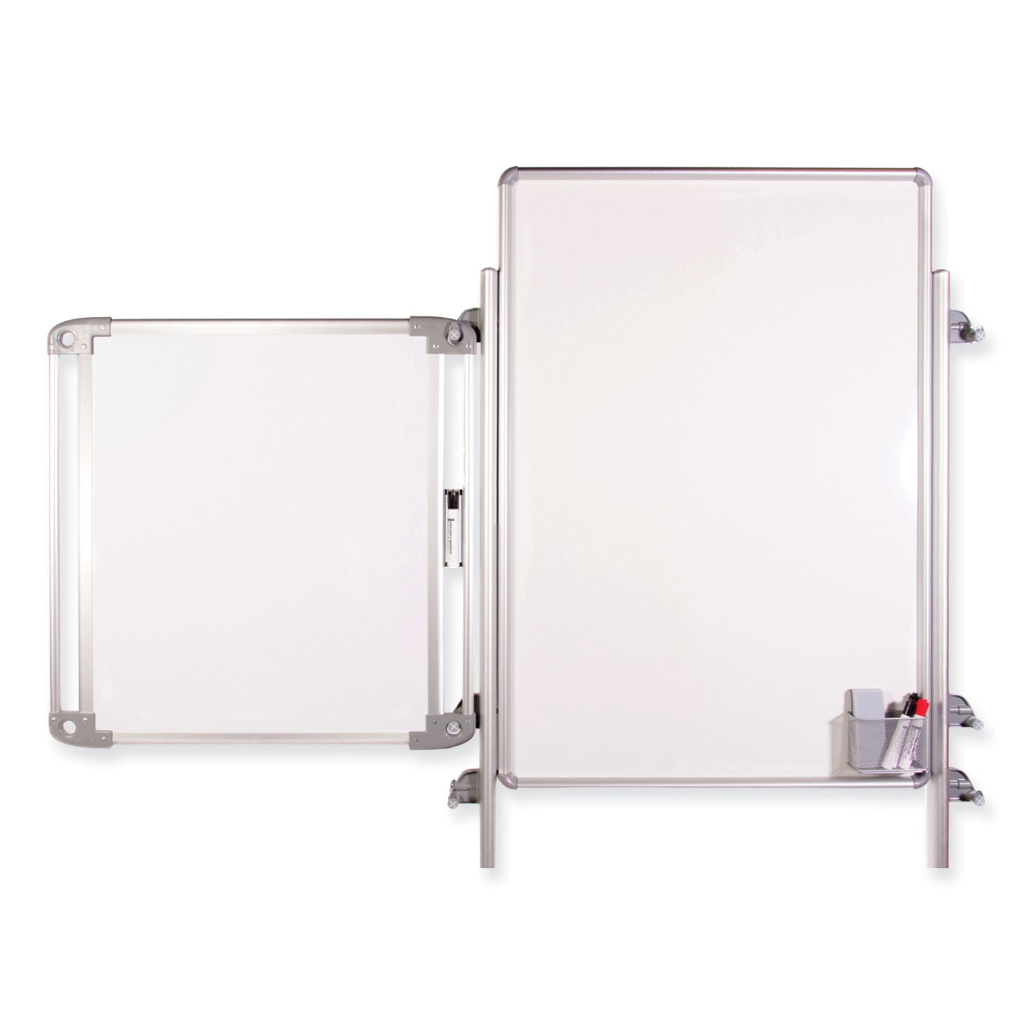 Ghent Nexus Double-Sided Portable Whiteboard Tablet, 27.88" x 27.88", White Surface, Satin Aluminum Frame