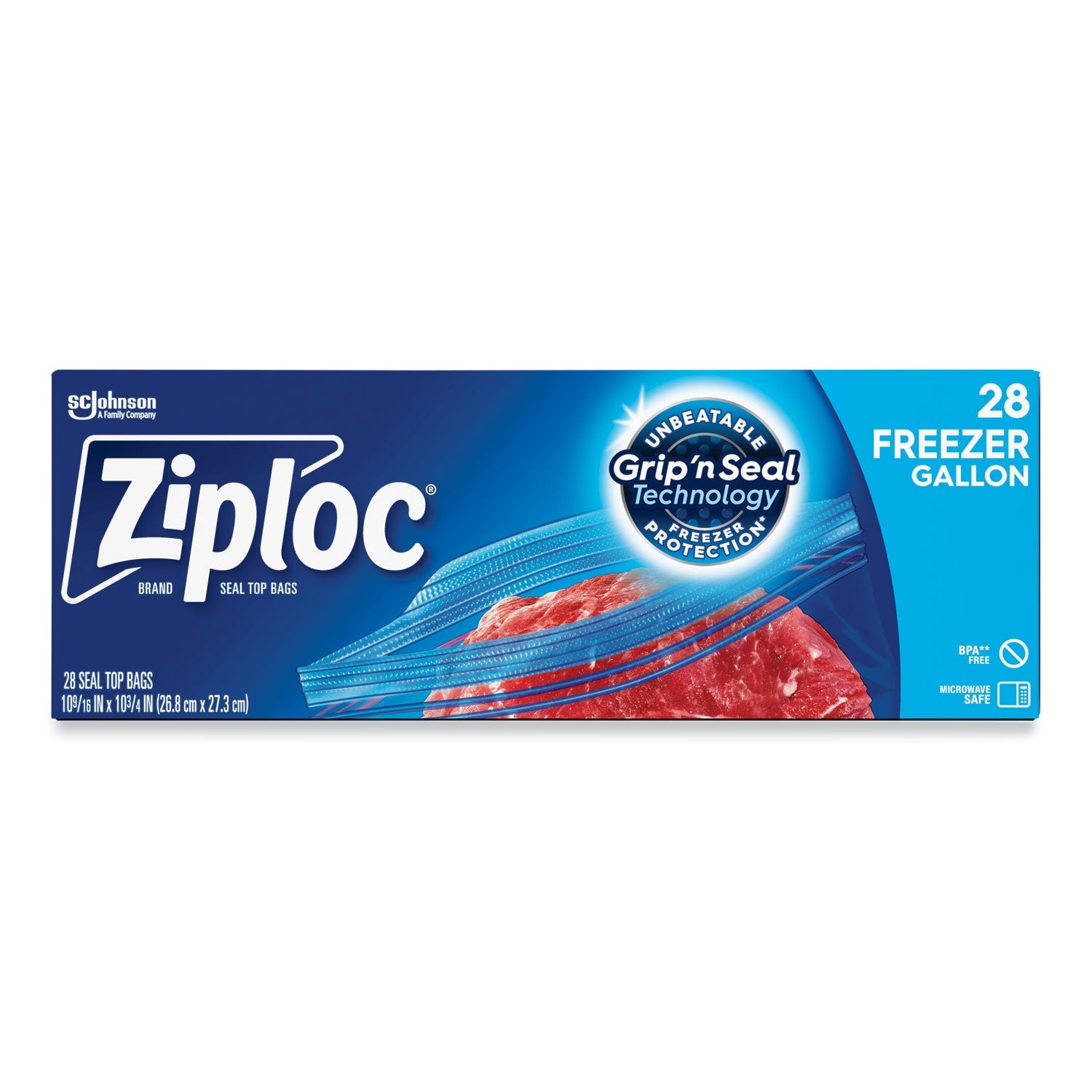 Zipper Freezer Bags | 1 Gal, 28/Box, Ziploc®