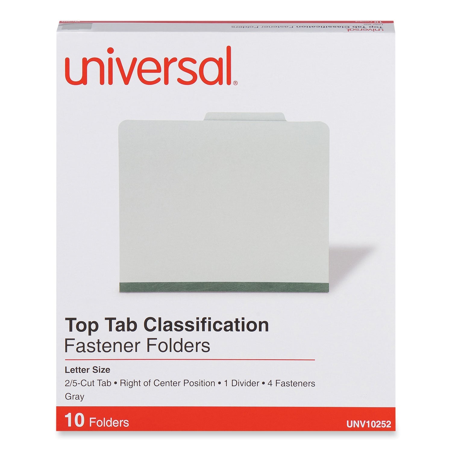4-Section Classification Folders | Letter, Gray