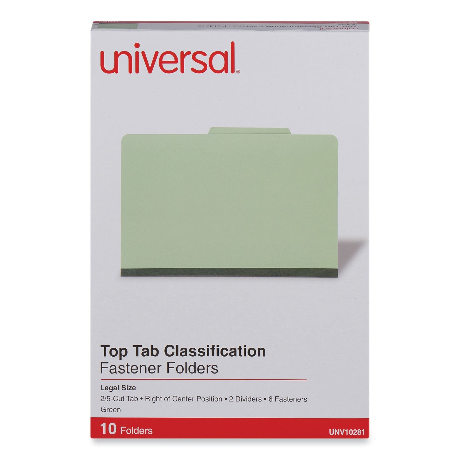 6-Section Classification Folders | Legal, Green