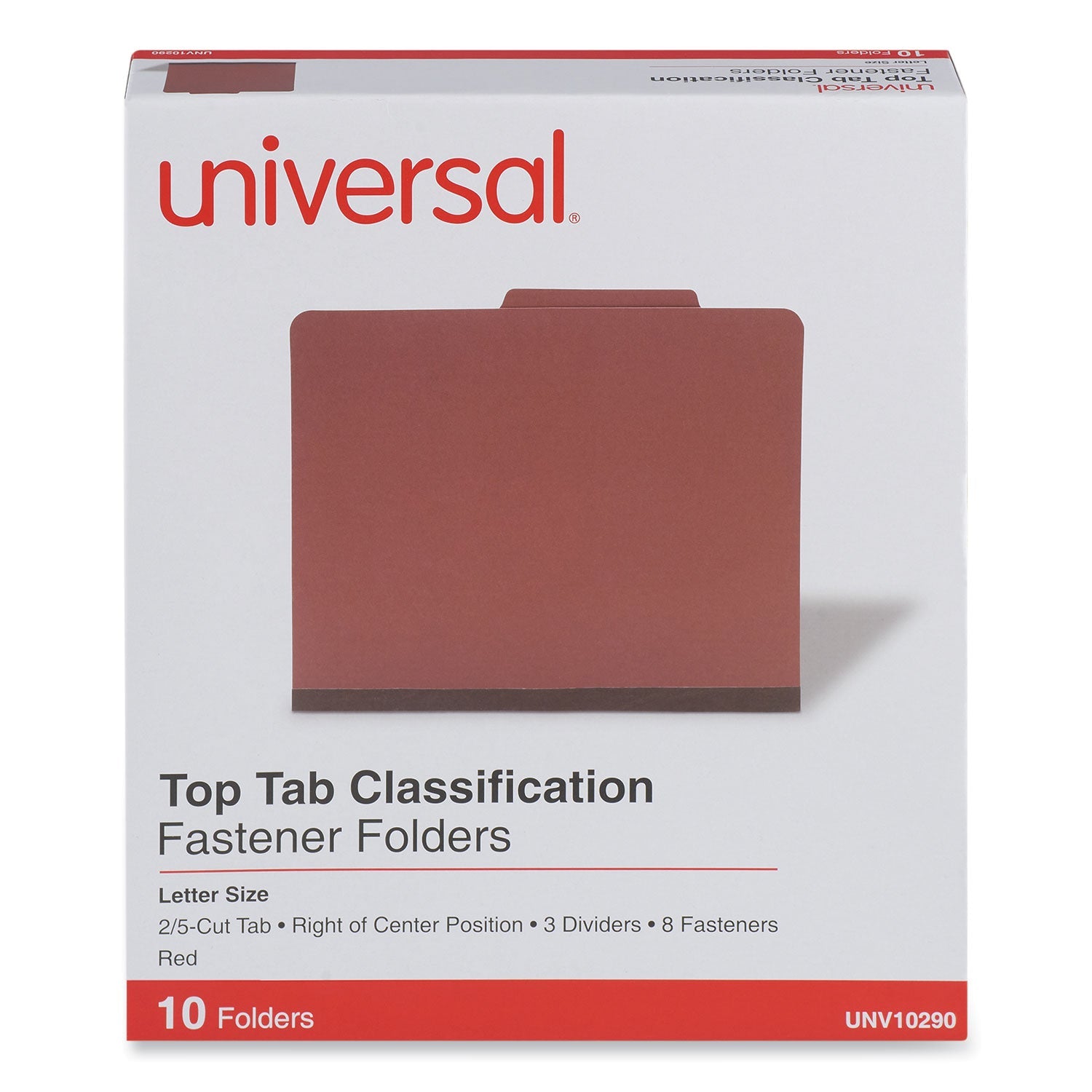 8-Section Classification Folders | Letter, Red