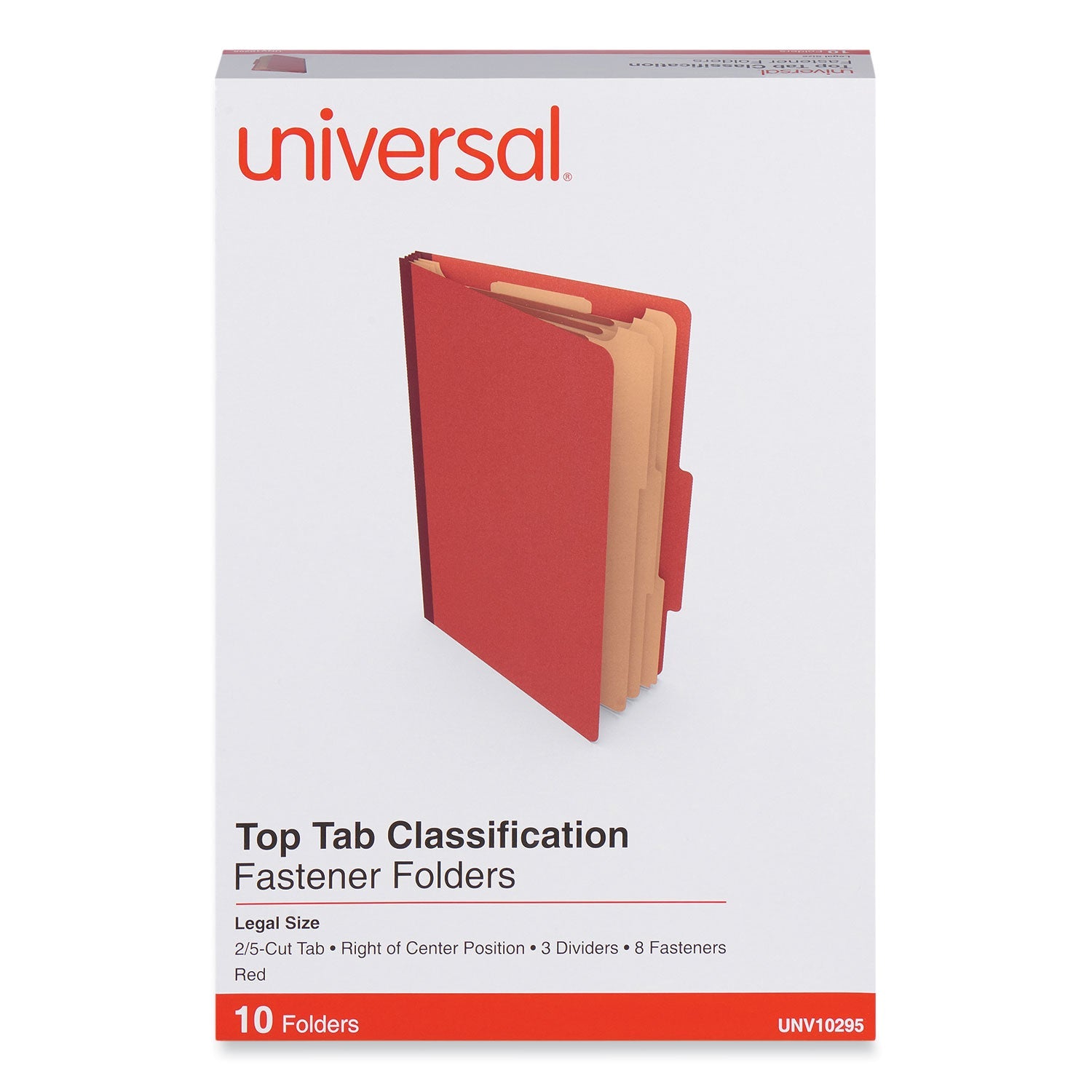 8-Section Classification Folders | Legal, Red