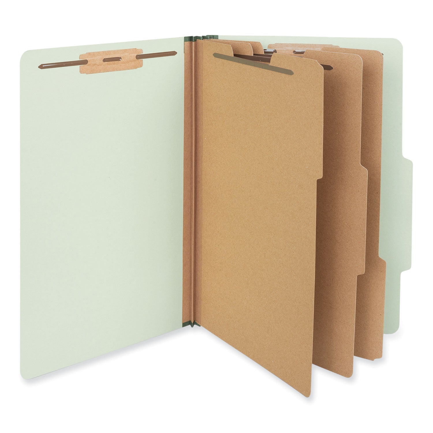 8-Section Classification Folders | Legal, Green