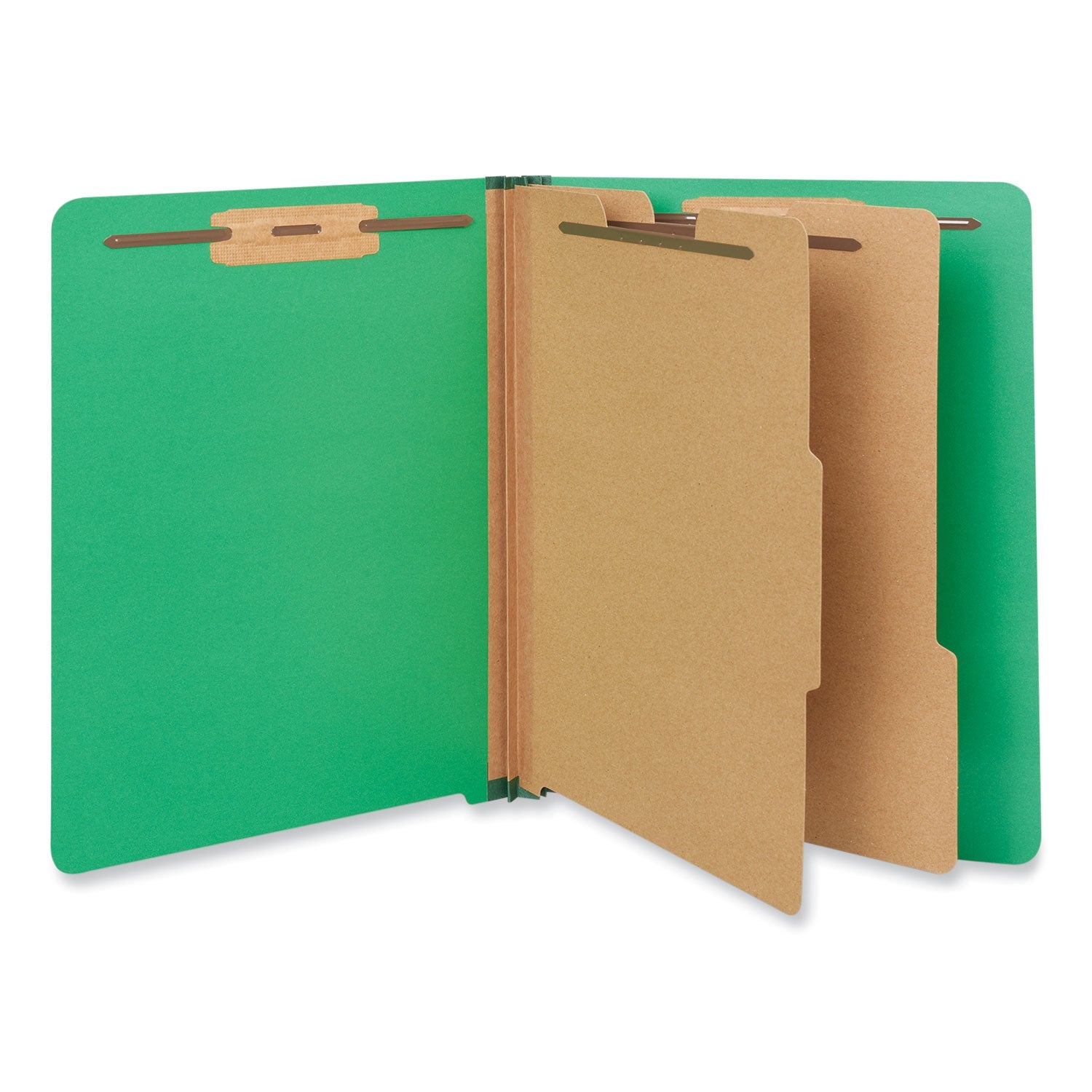 6-Section End Tab Classification Folders | Green