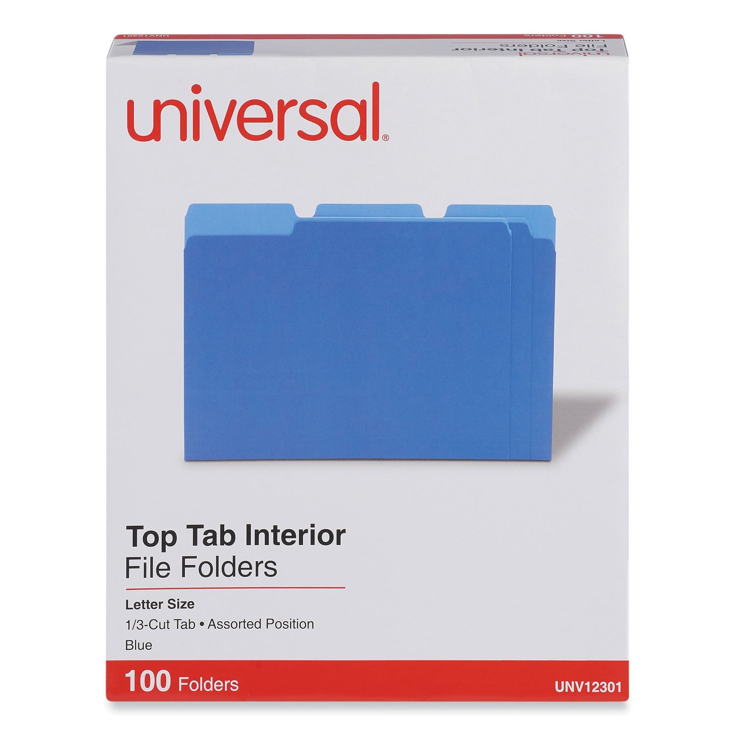 Interior File Folders | Letter, Blue, 100/Box
