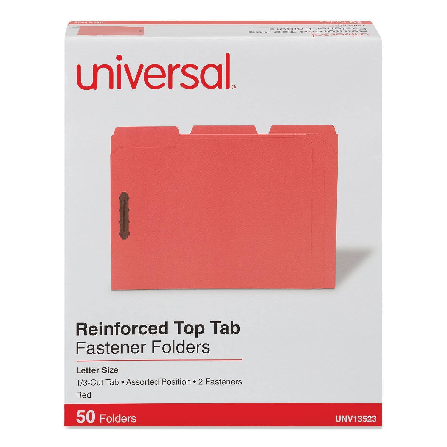 Deluxe Top Tab Fastener Folders | Letter, Red