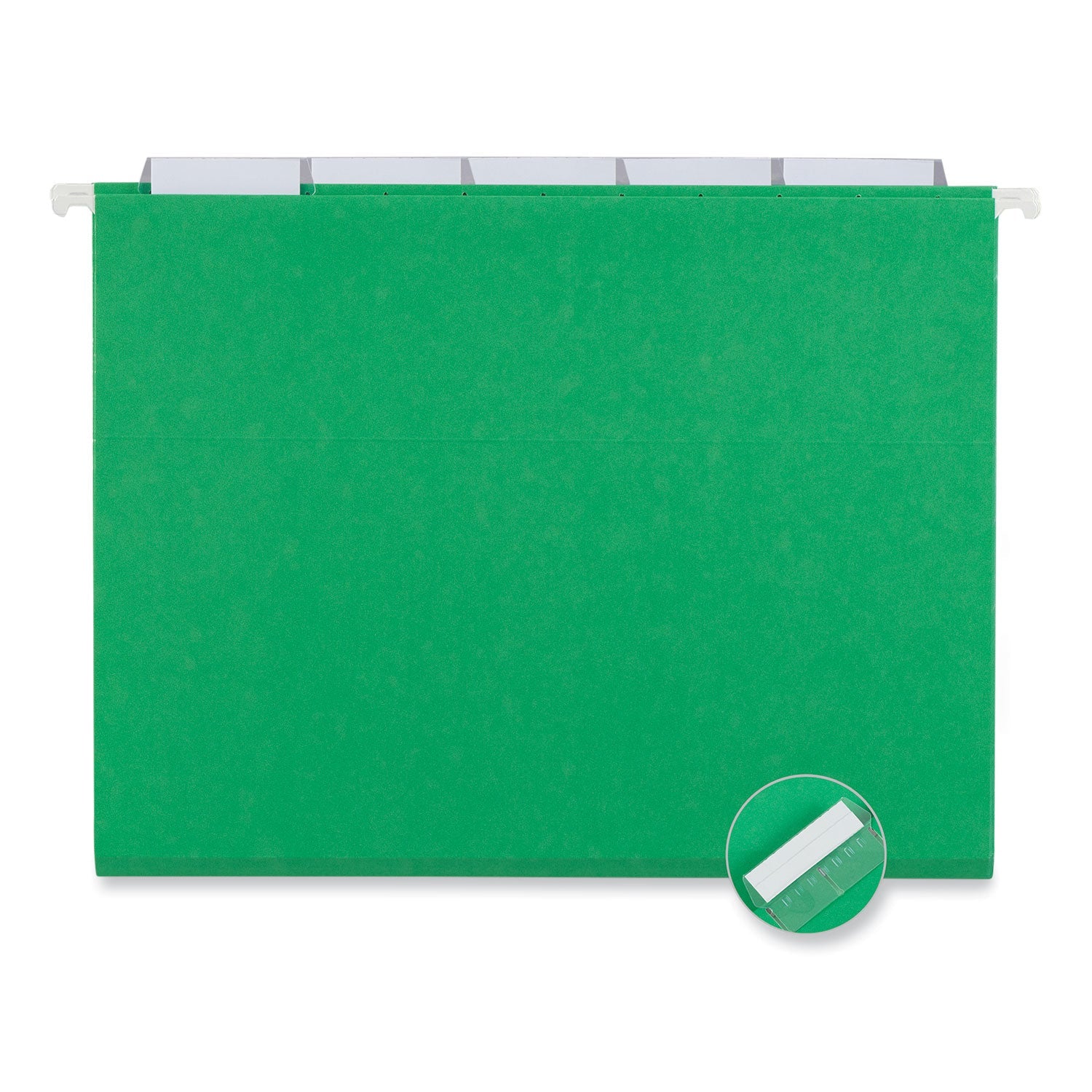 Universal® Deluxe Bright Color Hanging File Folders, Letter Size, 1/5-Cut Tabs, Bright Green, 25/Box