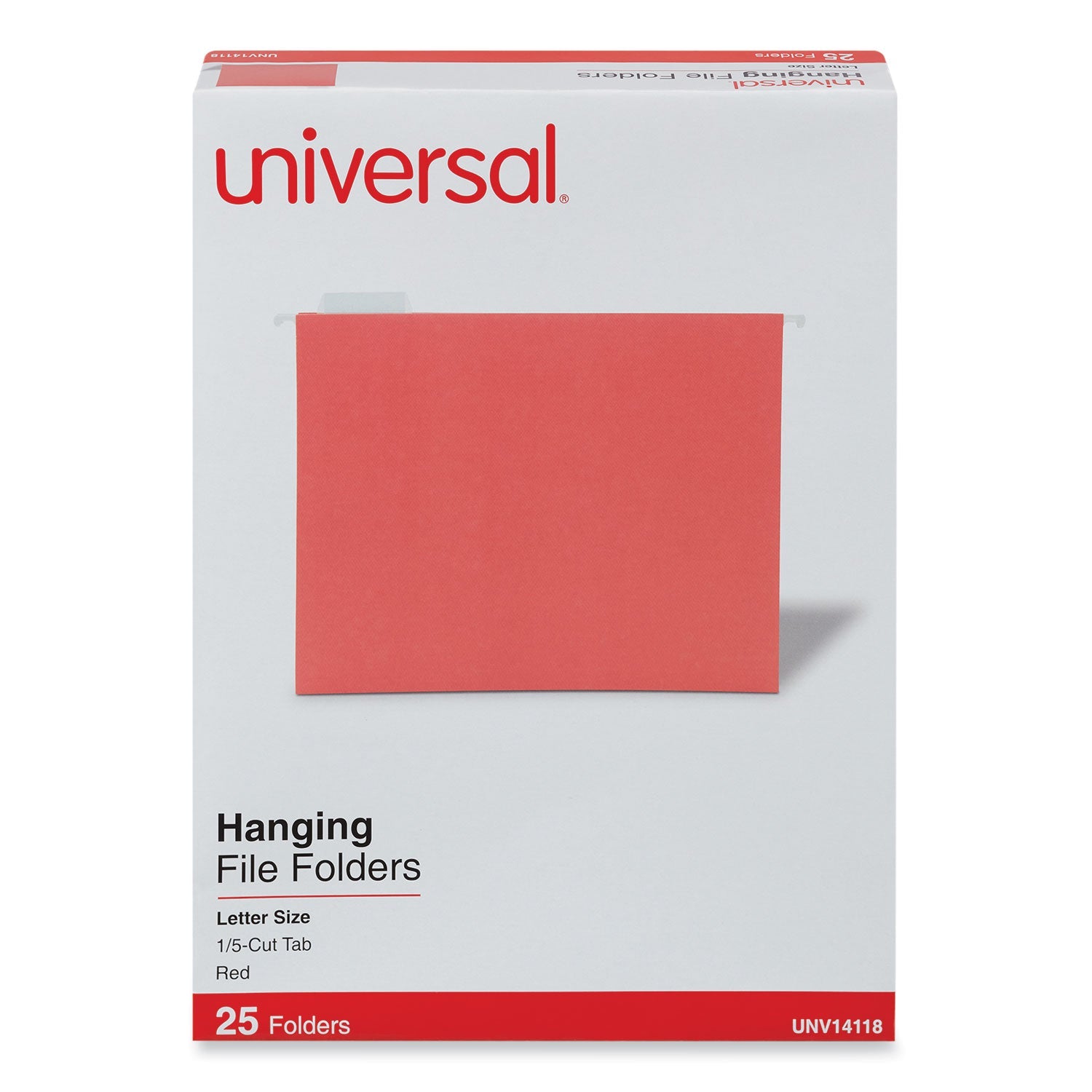 Universal Deluxe Bright Hanging File Folders | Red