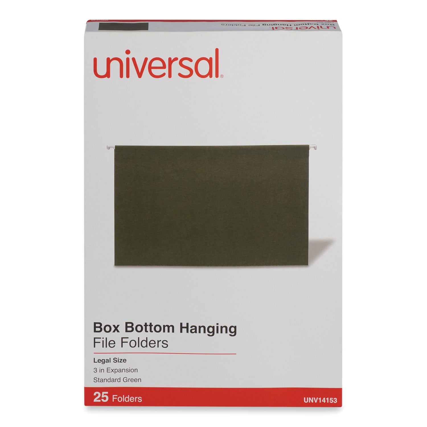 Universal® Box Bottom Hanging File Folders, 3" Capacity, Legal Size, 1/5-Cut Tabs, Standard Green, 25/Box - Bloom Skins