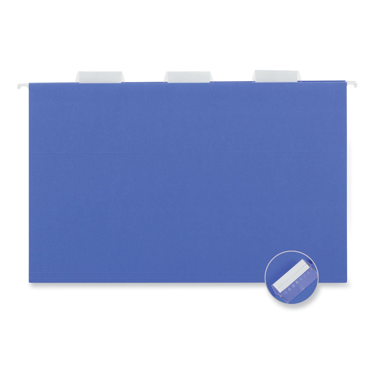 Universal® Deluxe Bright Color Hanging File Folders, Legal Size, 1/5-Cut Tabs, Blue, 25/Box