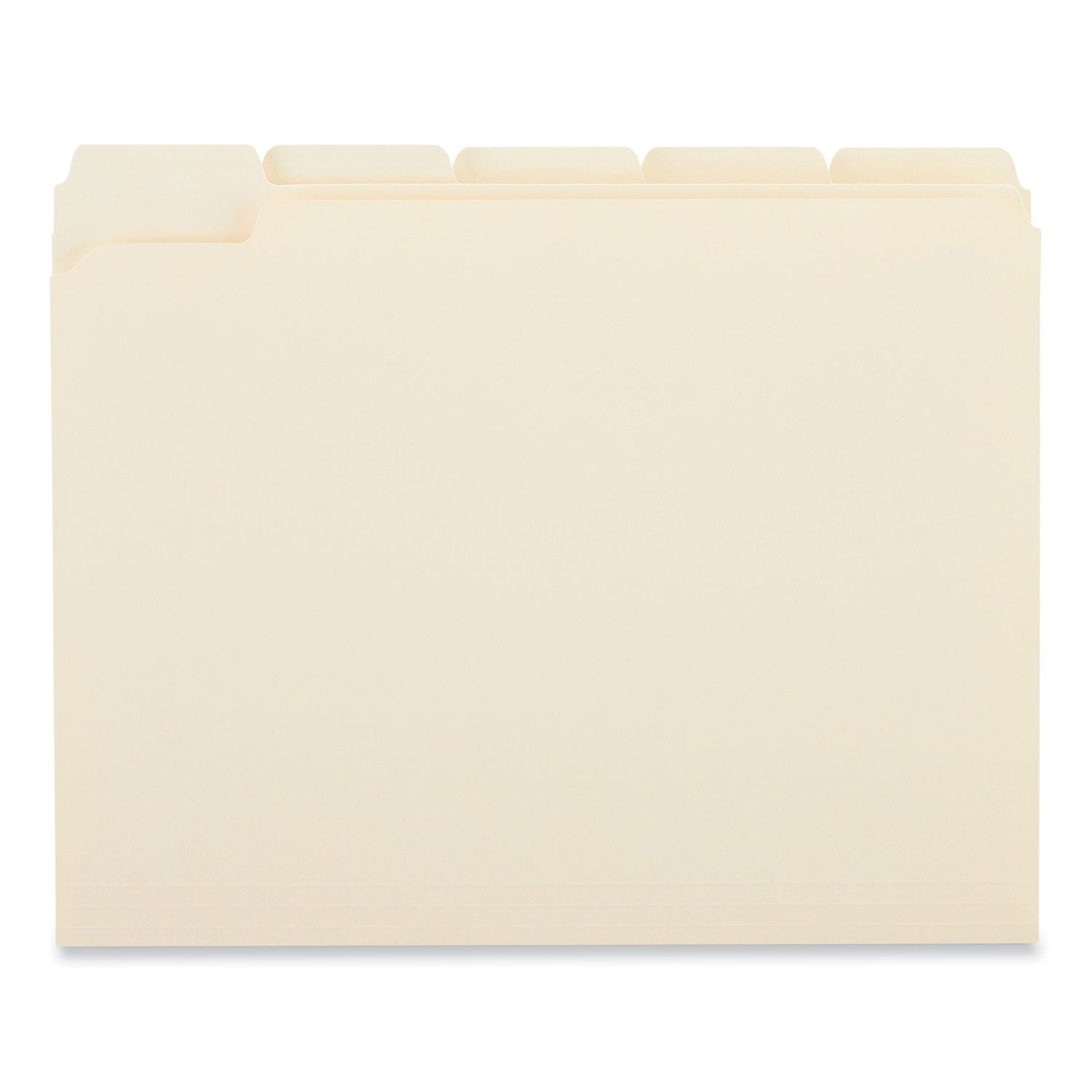 Universal® Double-Ply Top Tab Manila File Folders, 1/5-Cut Tabs: Assorted, Letter Size, 0.75" Expansion, Manila, 100/Box - Bloom Skins