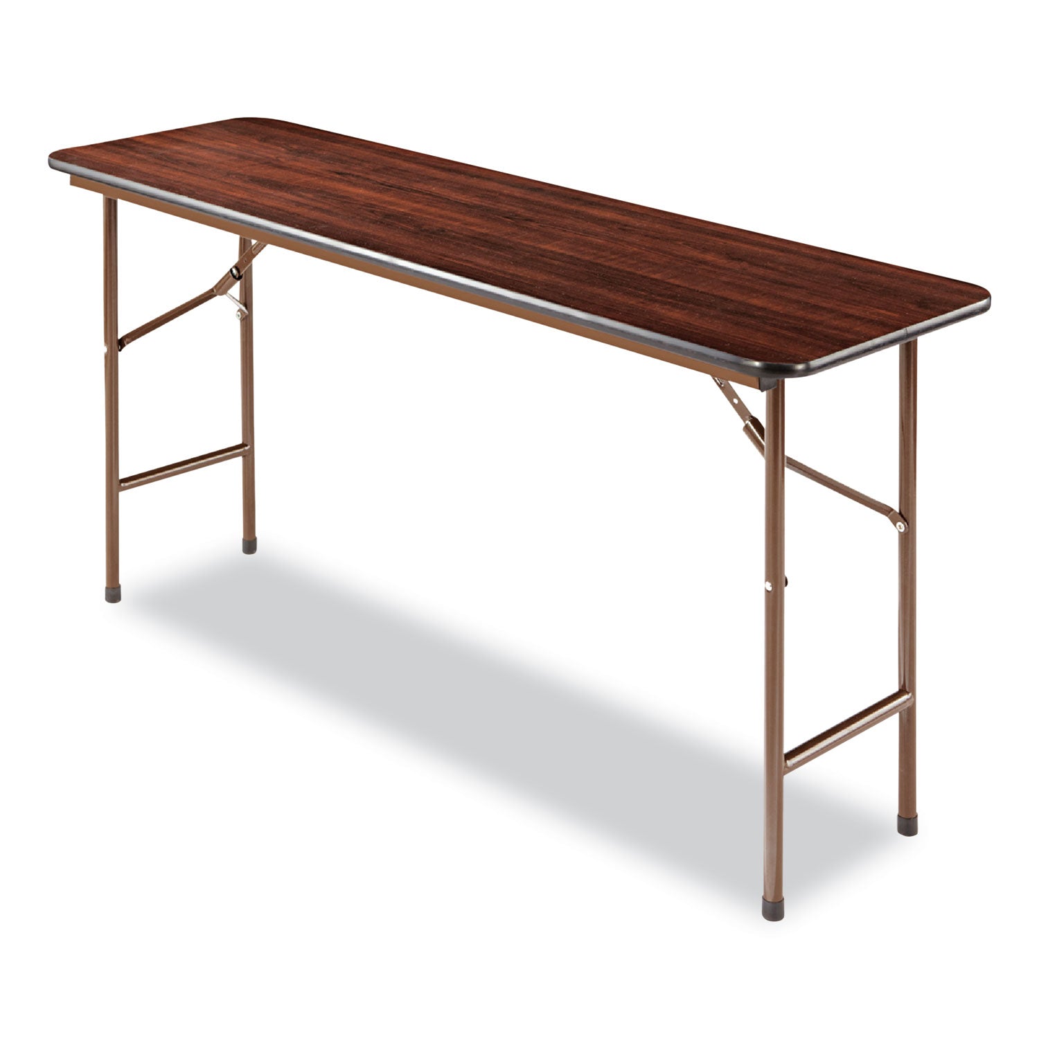 Alera® Wood Folding Table, Rectangular, 59.88w X 17.75d X 29.13h, Mahogany