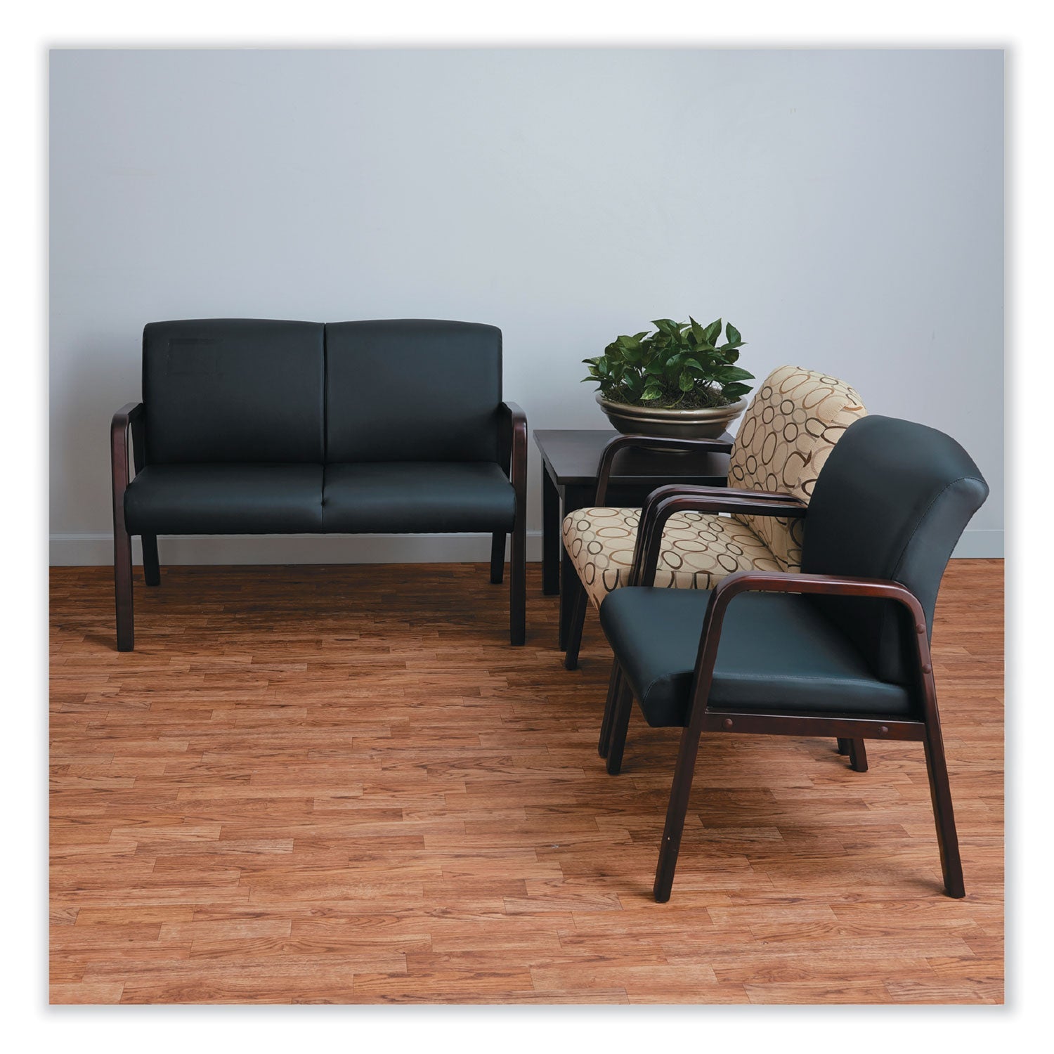 Alera® Alera Reception Lounge WL Series Loveseat, 44.88" x 26.13" x 33", Black