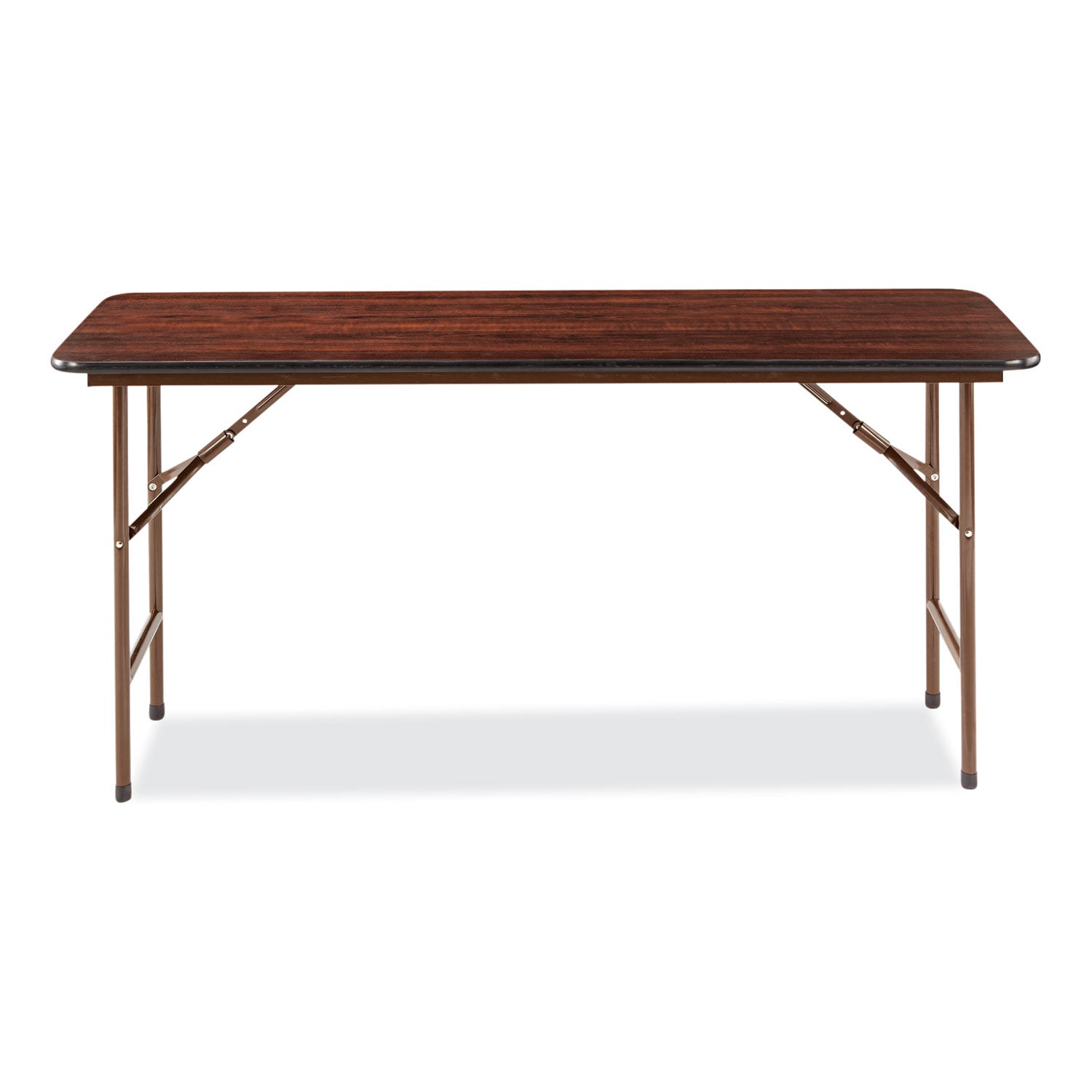 Alera® Wood Folding Table, Rectangular, 59.88w X 17.75d X 29.13h, Mahogany