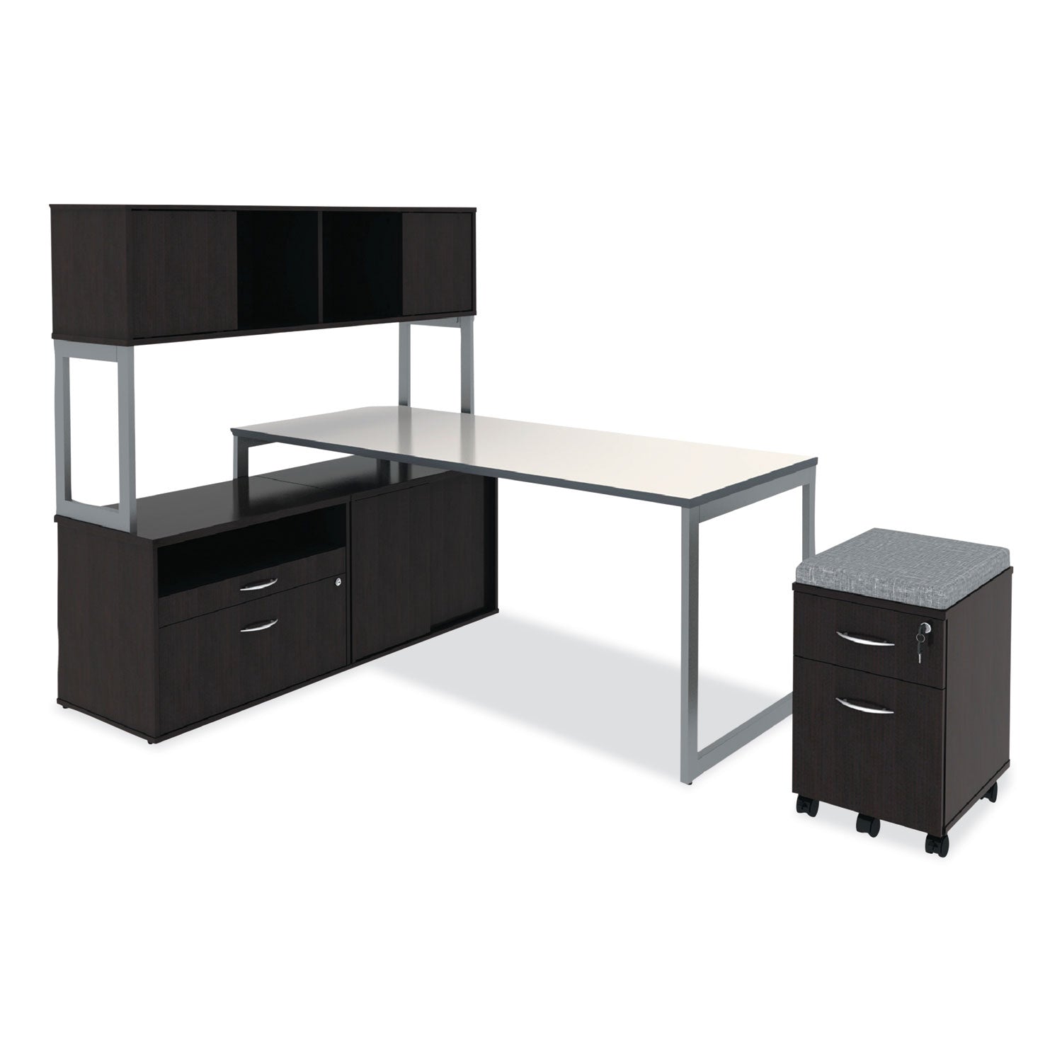 Alera® Alera Open Office Desk Series Low Storage Cabinet Credenza, Woodgrain Laminate, 29.5" x 19.13" x 22.78", Espresso