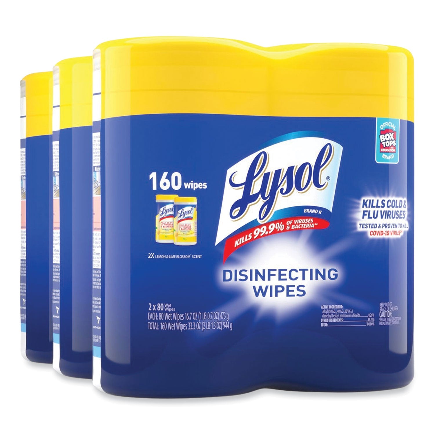 LYSOL Disinfecting Wipes | Lemon & Lime 80/Can