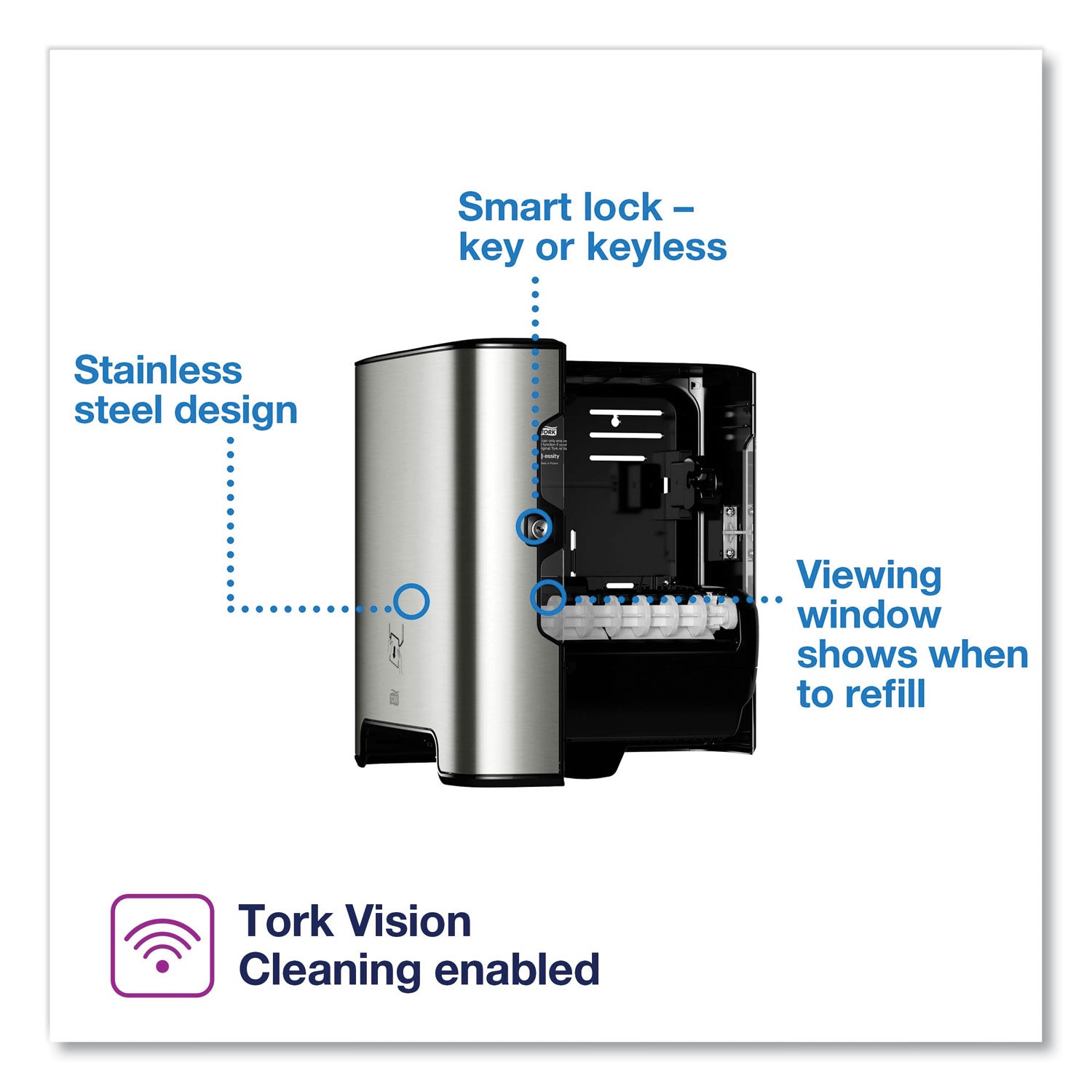 Tork® Image Design Matic Hand Towel Roll Dispenser, 13.58 X 8.07 X 15.75, Stainless Steel