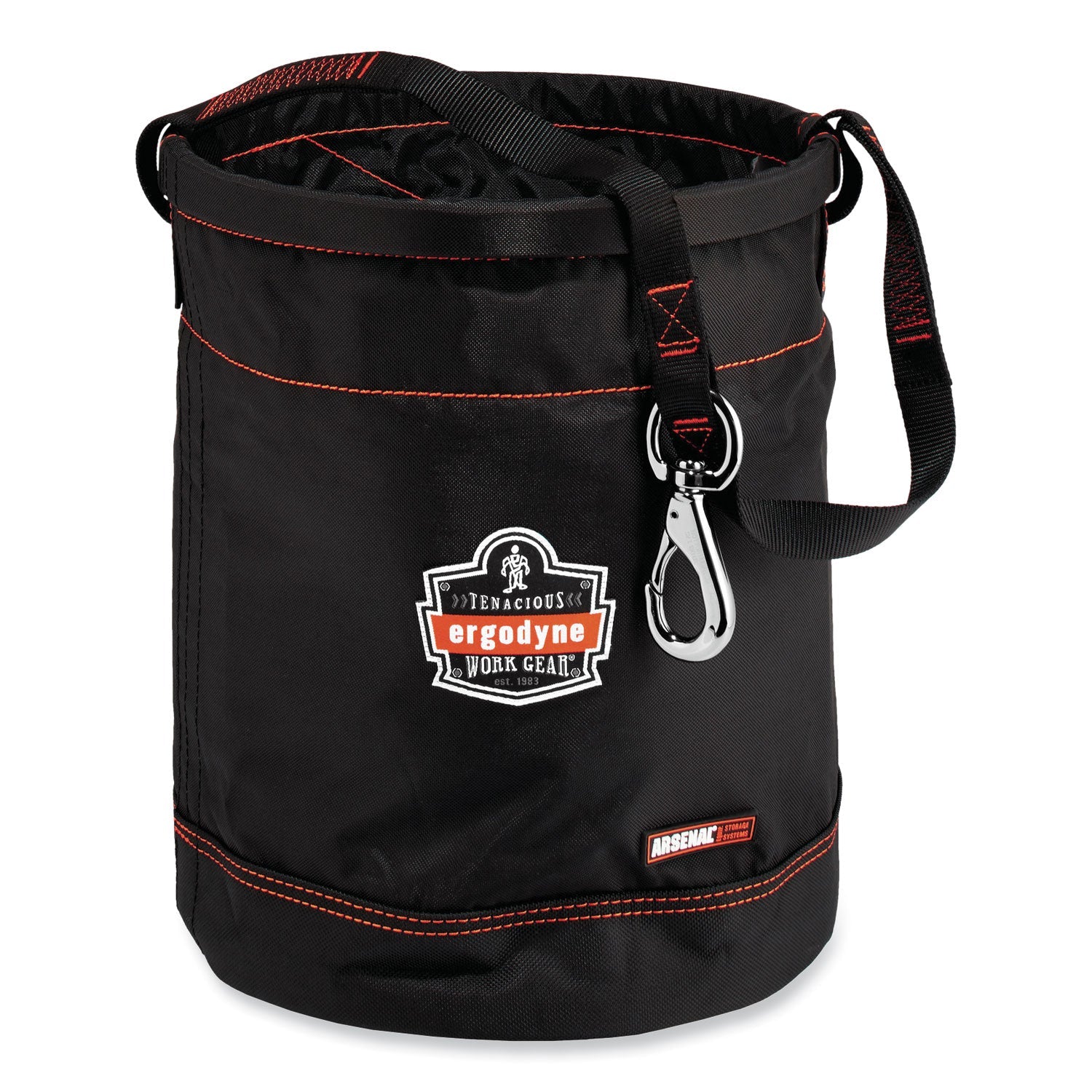 ergodyne® Arsenal 5970 Swiveling Hook Nylon Hoist Bucket, 100 lb, Black