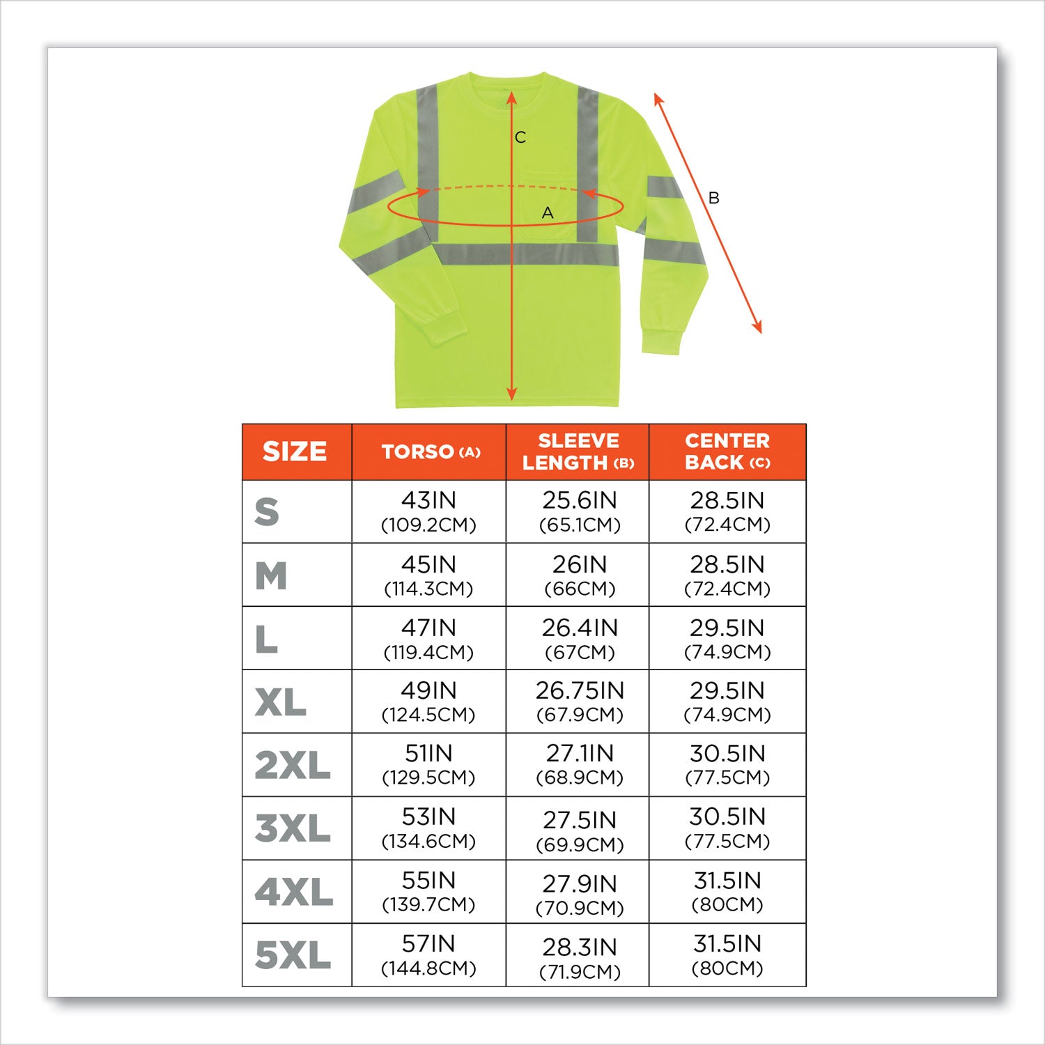 ergodyne® GloWear 8391 Class 3 Hi-Vis Long Sleeve Shirt, Polyester, Lime, Small