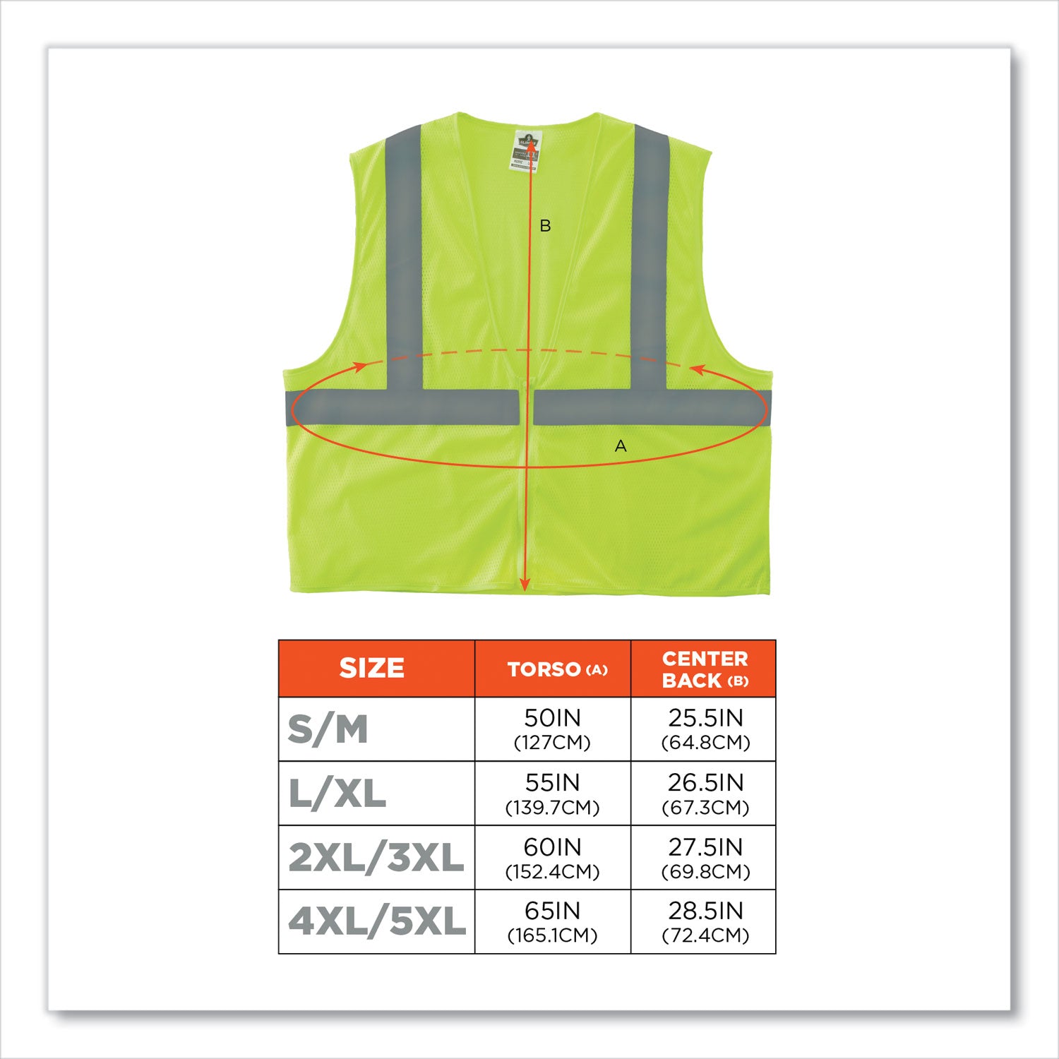 ergodyne® GloWear 8205Z Class 2 Super Economy Mesh Vest, Polyester, Lime, Small/Medium