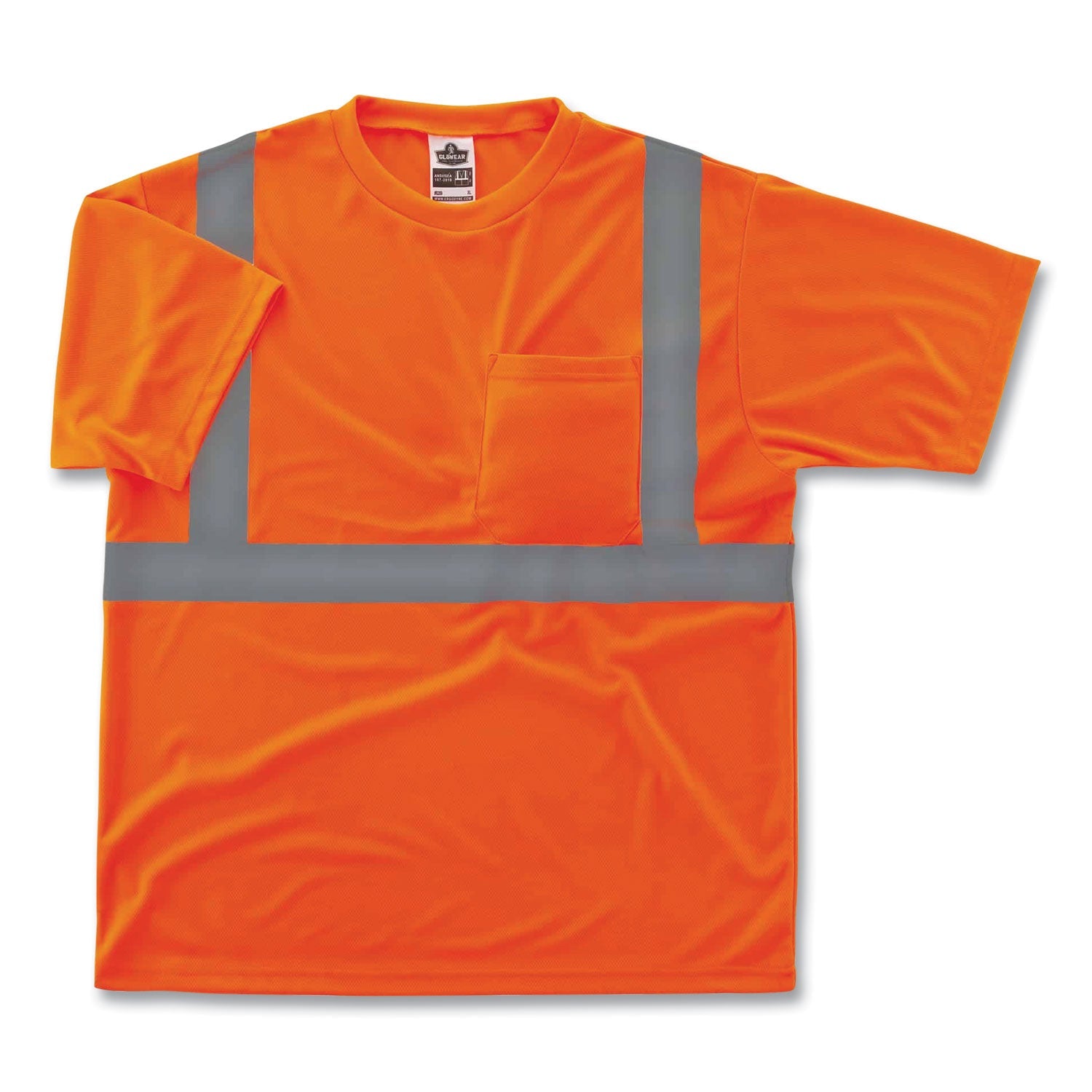 ergodyne® GloWear 8289 Class 2 Hi-Vis T-Shirt, Polyester, Orange, Medium
