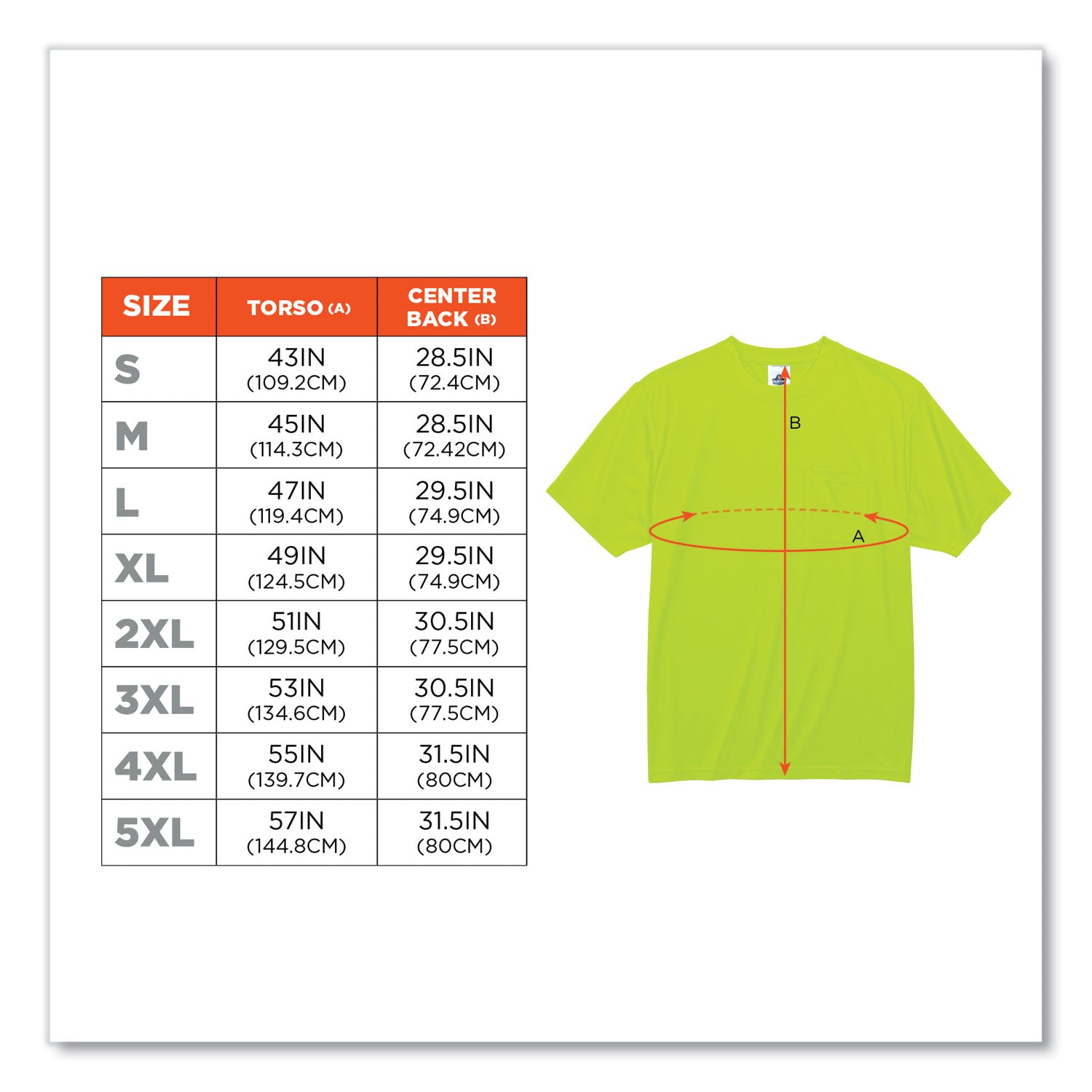 ergodyne® GloWear 8089 Non-Certified Hi-Vis T-Shirt, Polyester, Large, Lime