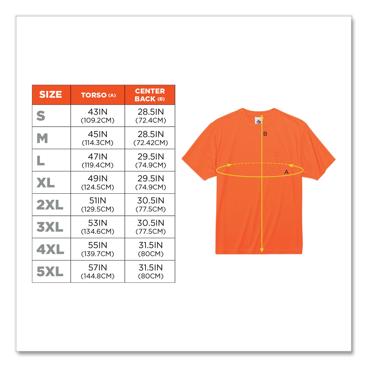 ergodyne® GloWear 8089 Non-Certified Hi-Vis T-Shirt, Polyester, X-Large, Orange